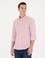 Pembe Slim Fit Keten Görünümlü Gömlek