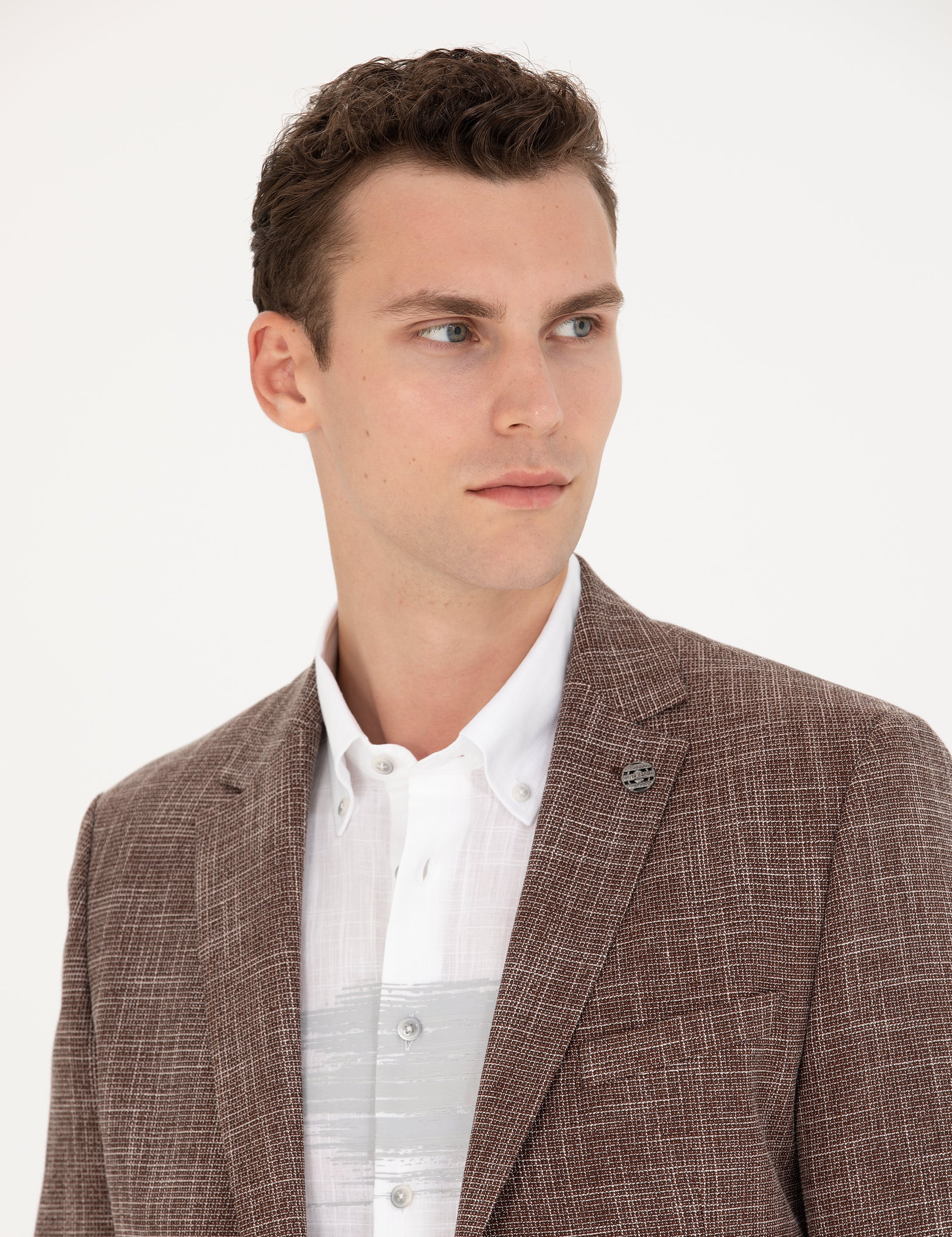 Kahverengi Ekstra Slim Fit Blazer Ceket - Image 2