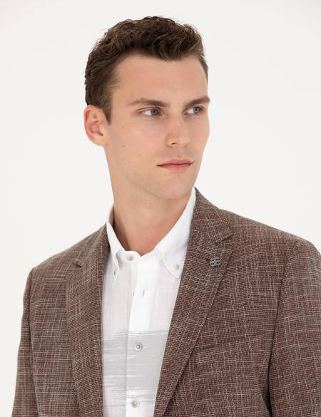 Kahverengi Ekstra Slim Fit Blazer Ceket - 50274817137
