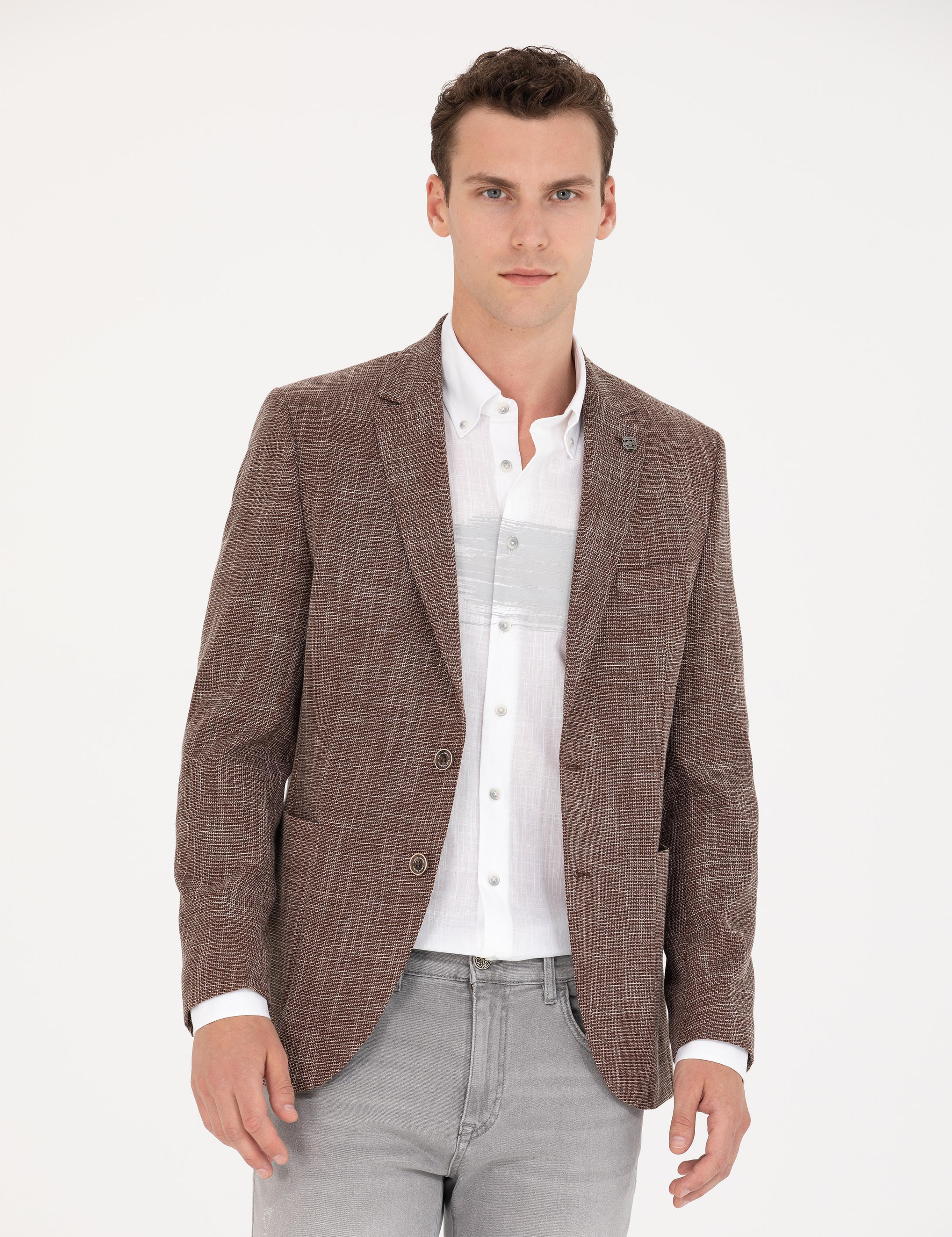 Kahverengi Ekstra Slim Fit Blazer Ceket