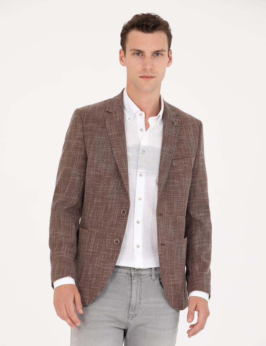 Kahverengi Ekstra Slim Fit Blazer Ceket