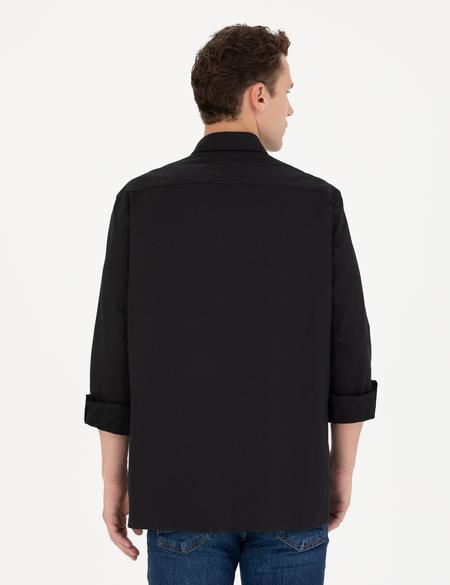 Siyah Regular Fit Uzun Kollu Gömlek - 50276553007
