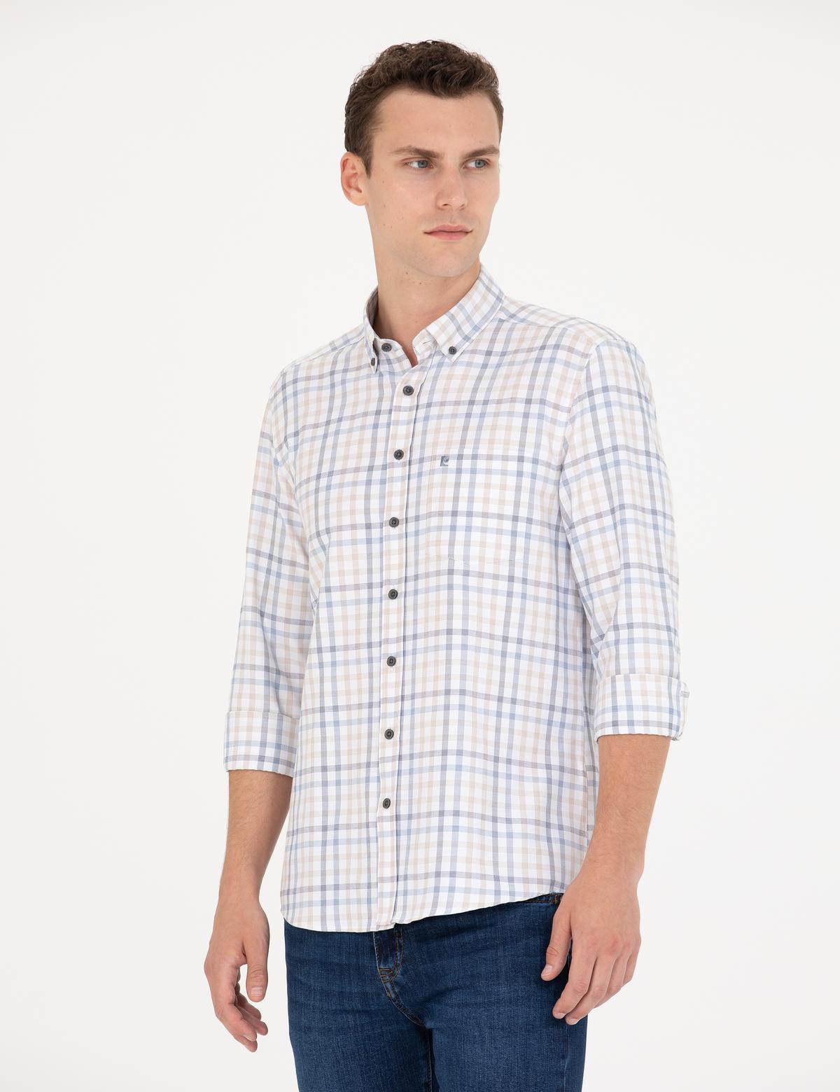 Bej Regular Fit Uzun Kollu Gömlek