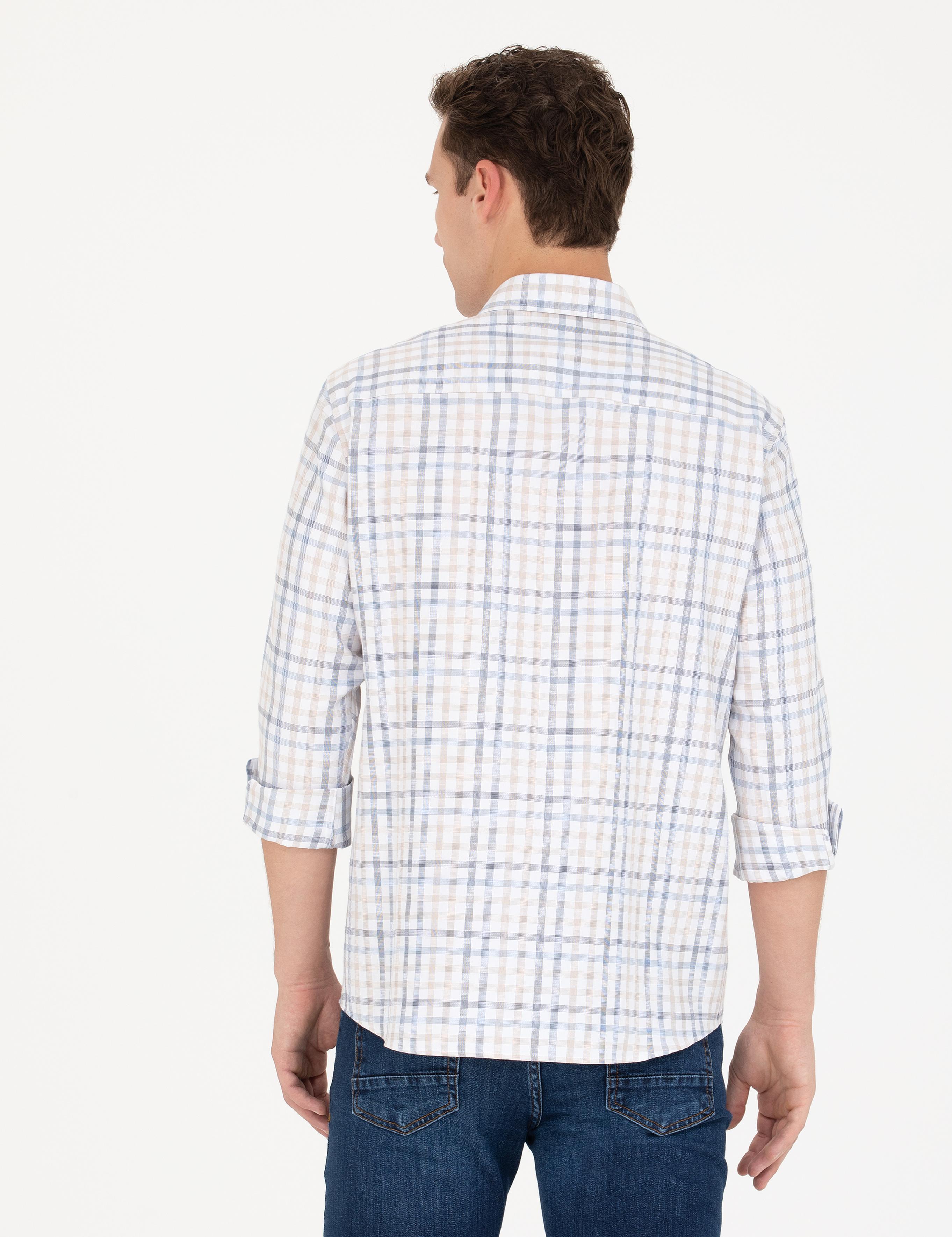 Bej Regular Fit Uzun Kollu Gömlek