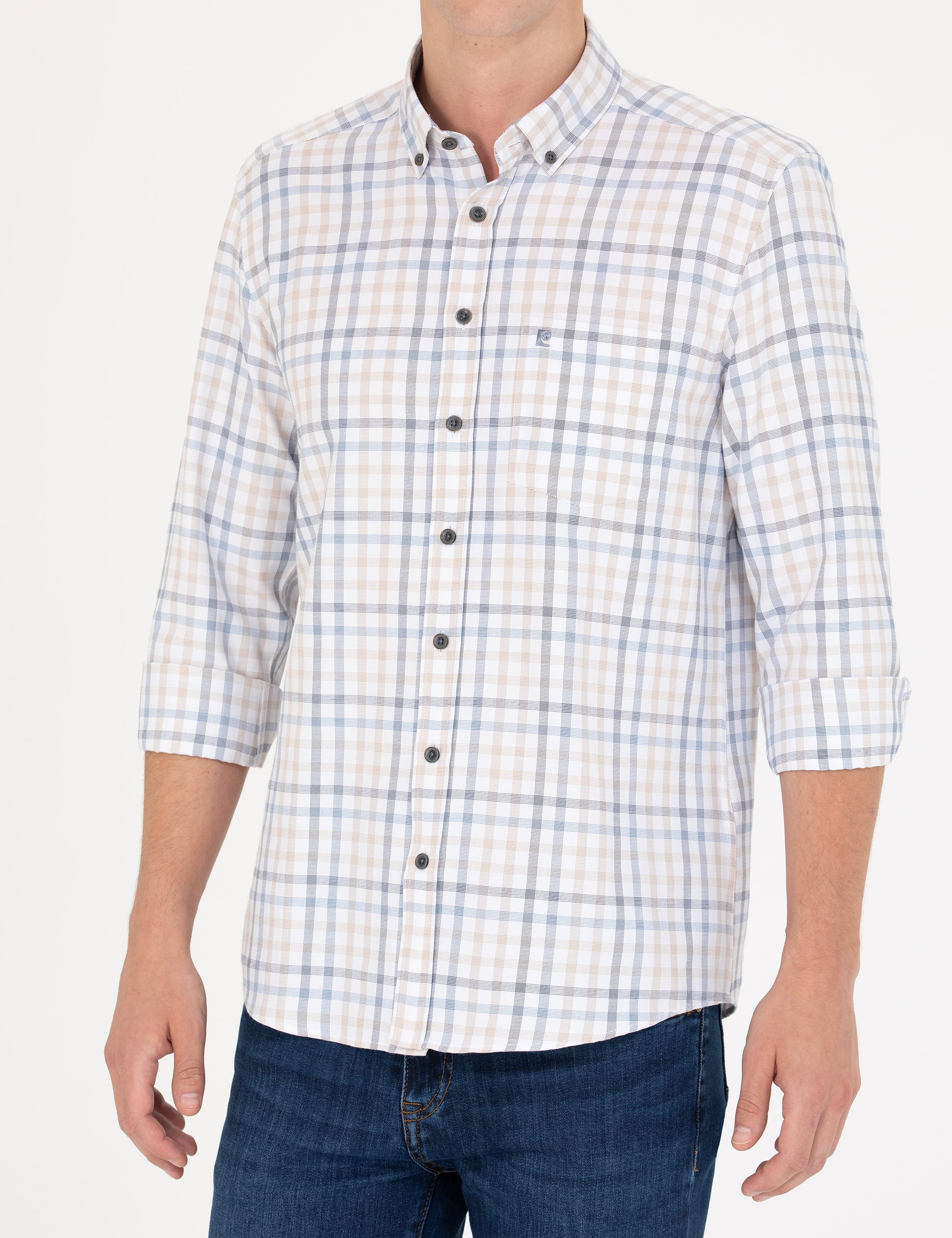 Bej Regular Fit Uzun Kollu Gömlek - Image 6