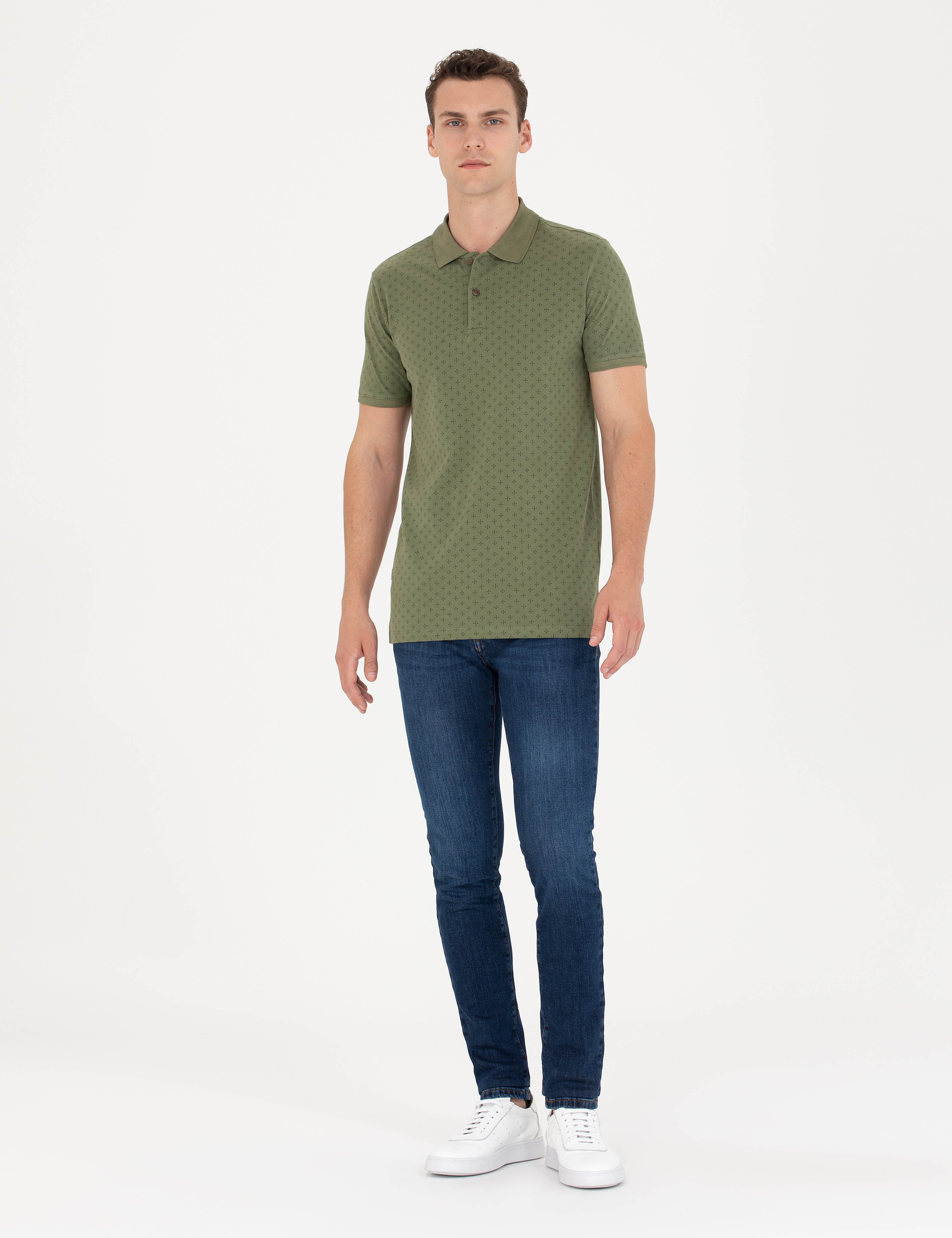 Haki Slim Fit Polo Yaka Tişört