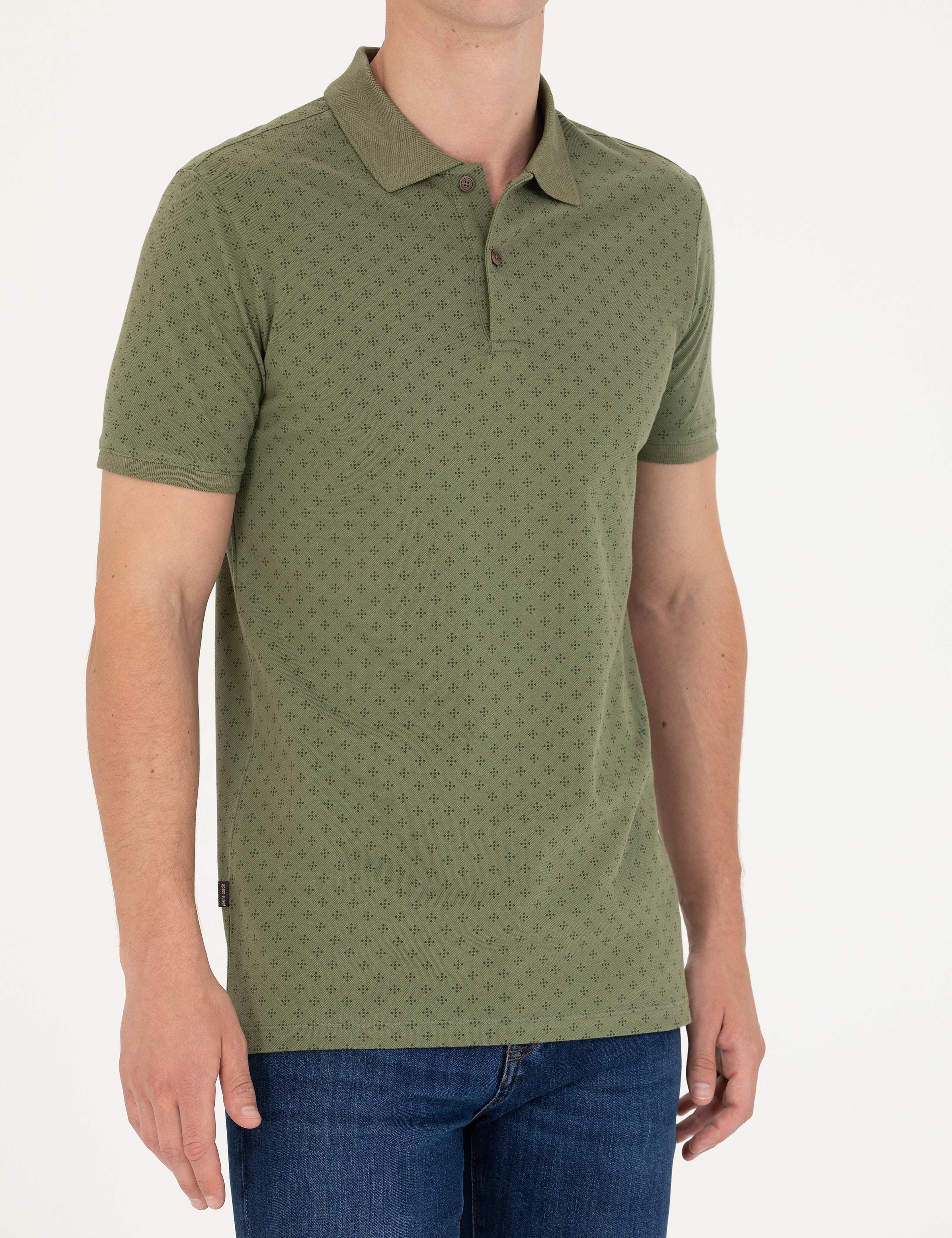 Haki Slim Fit Polo Yaka Tişört - Image 6