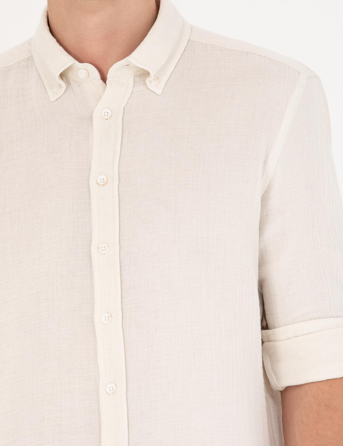 Ekru Regular Fit Uzun Kollu Gömlek - 50272203010