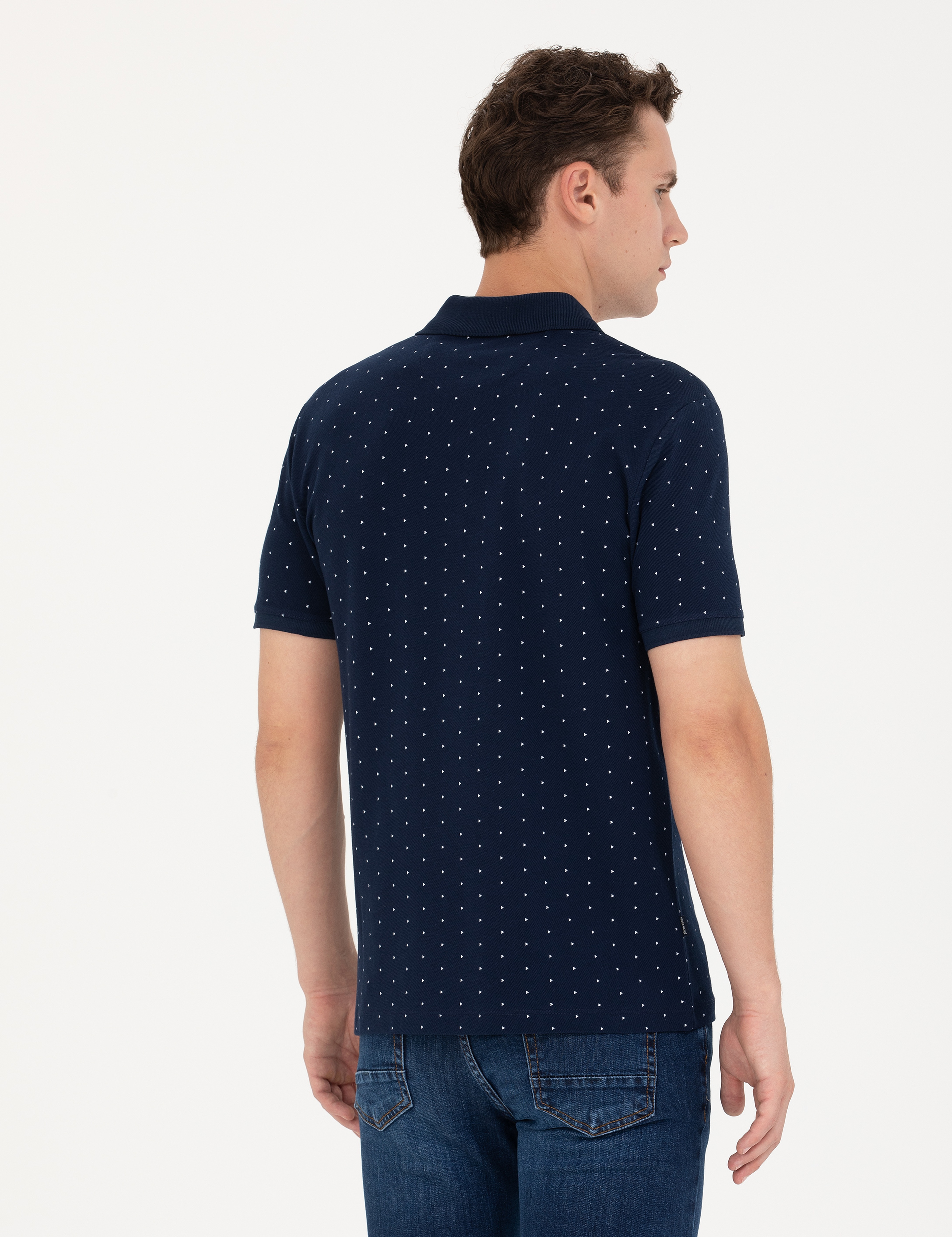Lacivert Slim Fit Polo Yaka Tişört - Image 5