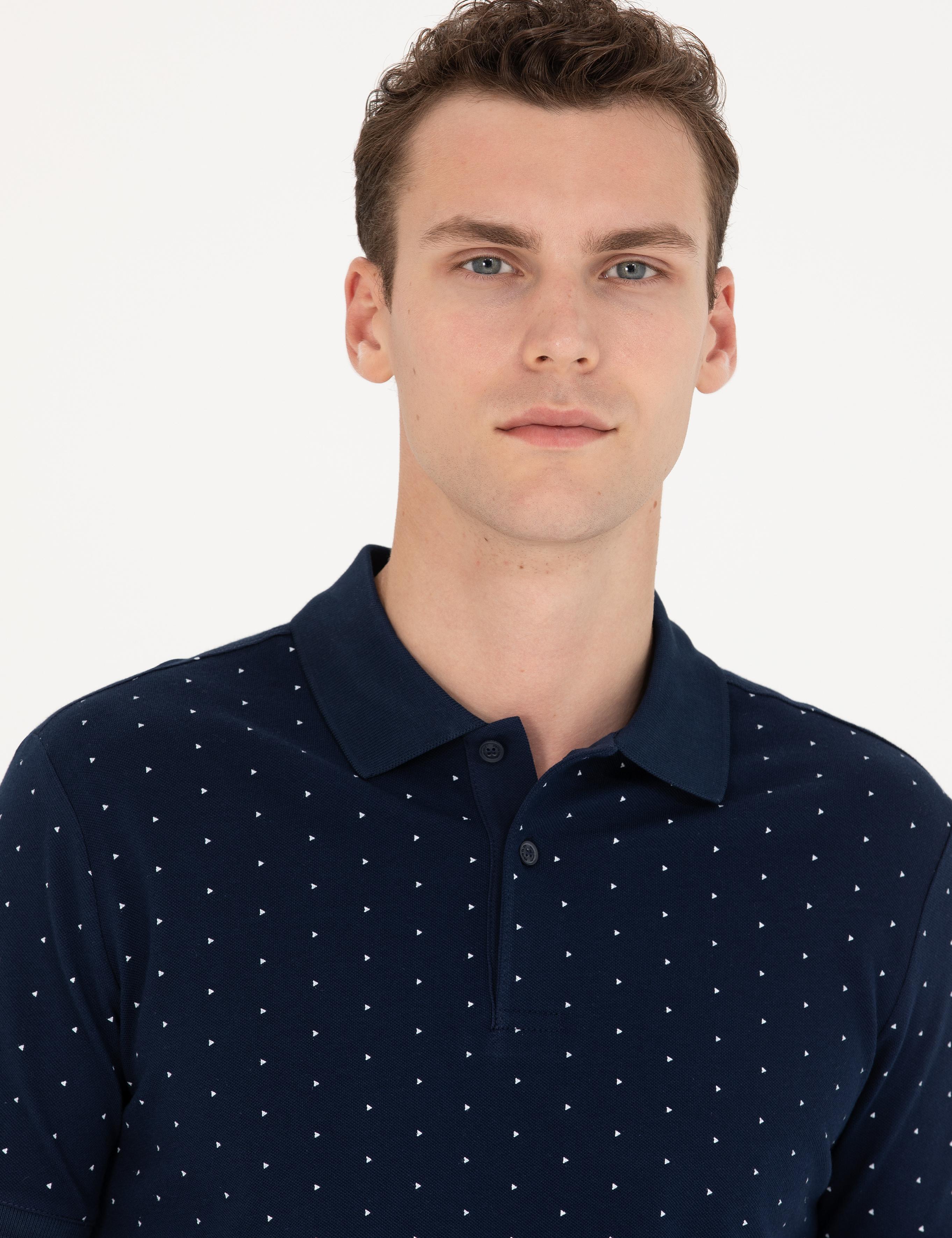 Lacivert Slim Fit Polo Yaka Tişört