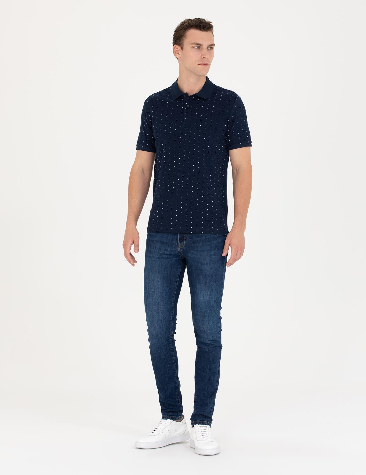 Lacivert Slim Fit Polo Yaka Tişört - 50273582010