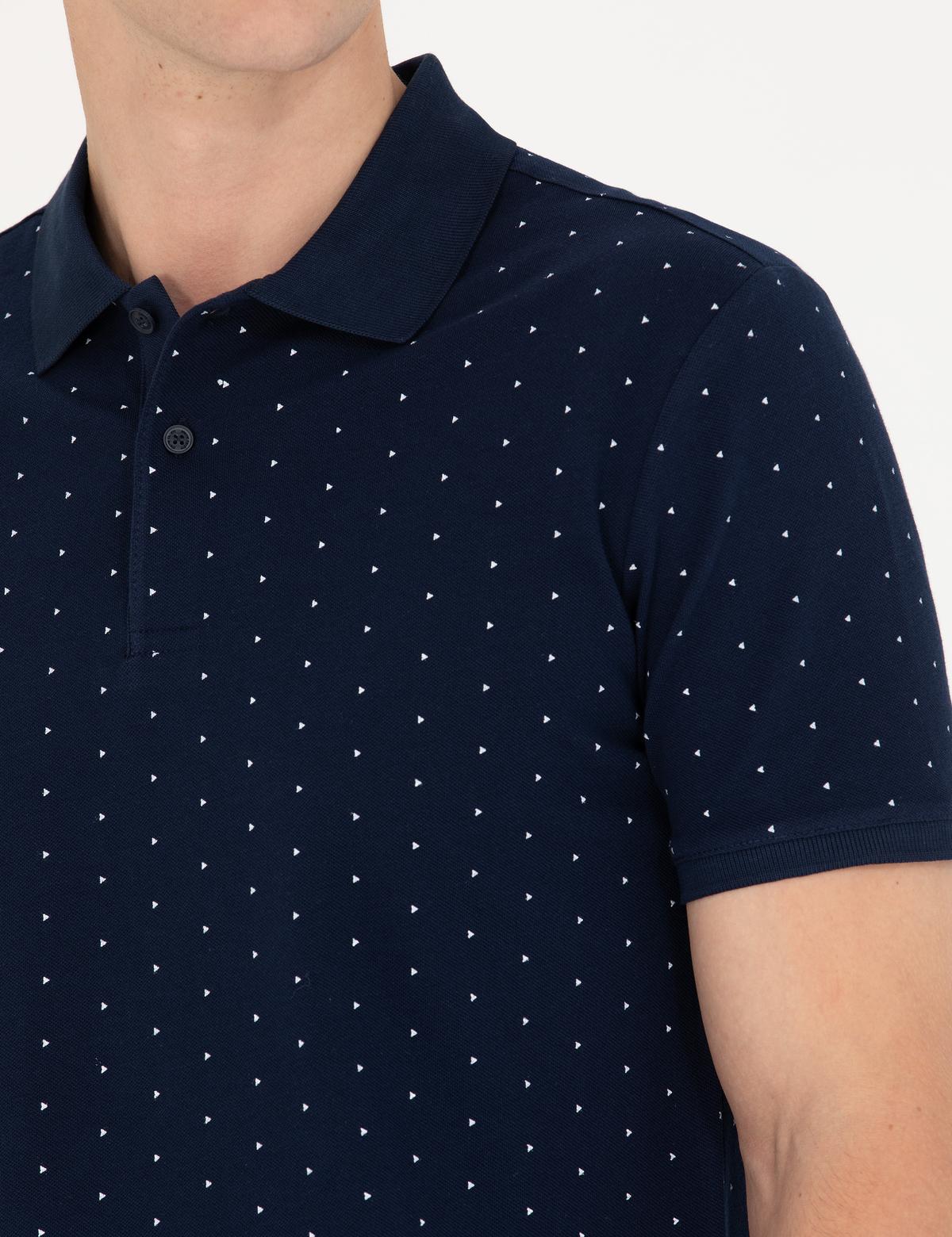 Lacivert Slim Fit Polo Yaka Tişört - 50273582010