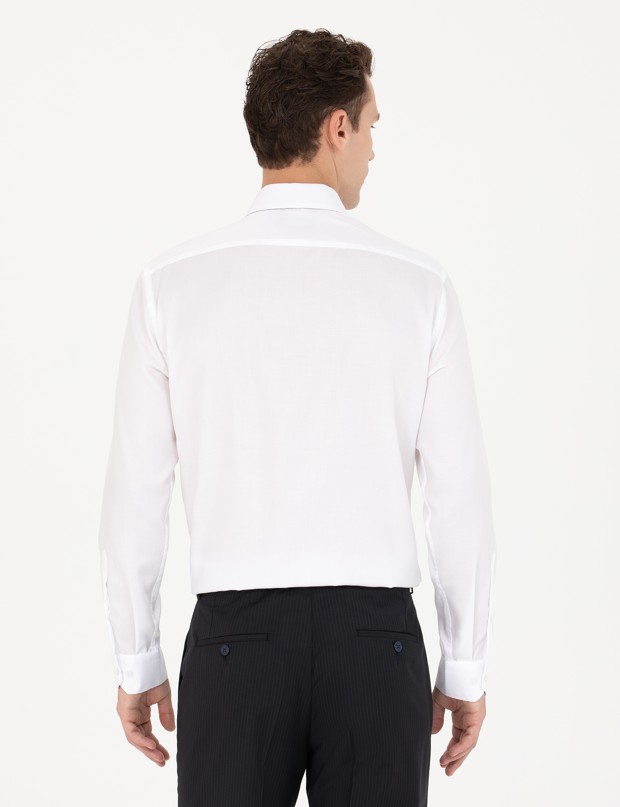 Beyaz Slim Fit Uzun Kollu Klasik Gömlek