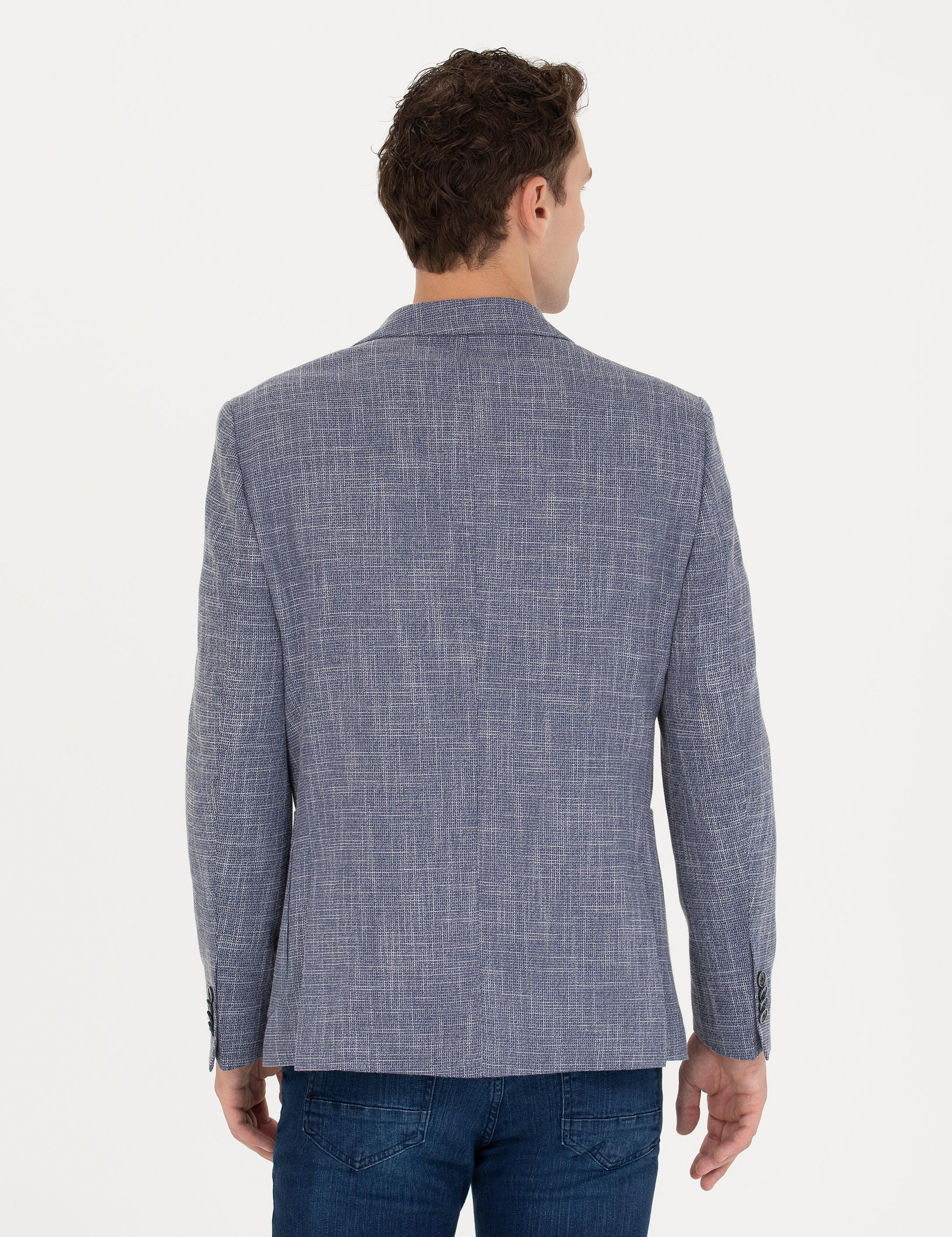 Koyu Mavi Ekstra Slim Fit Blazer Spor Ceket