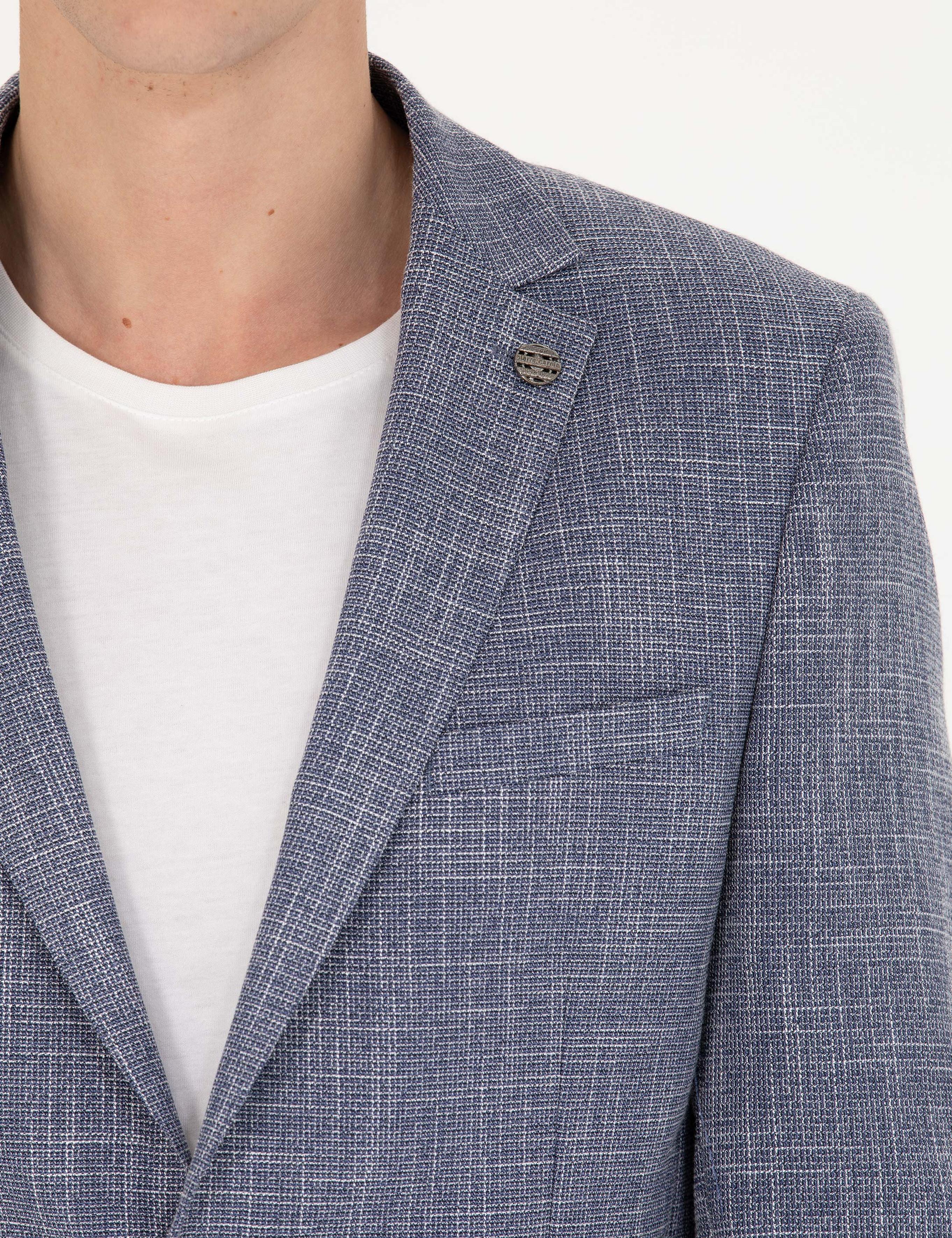 Koyu Mavi Ekstra Slim Fit Blazer Spor Ceket