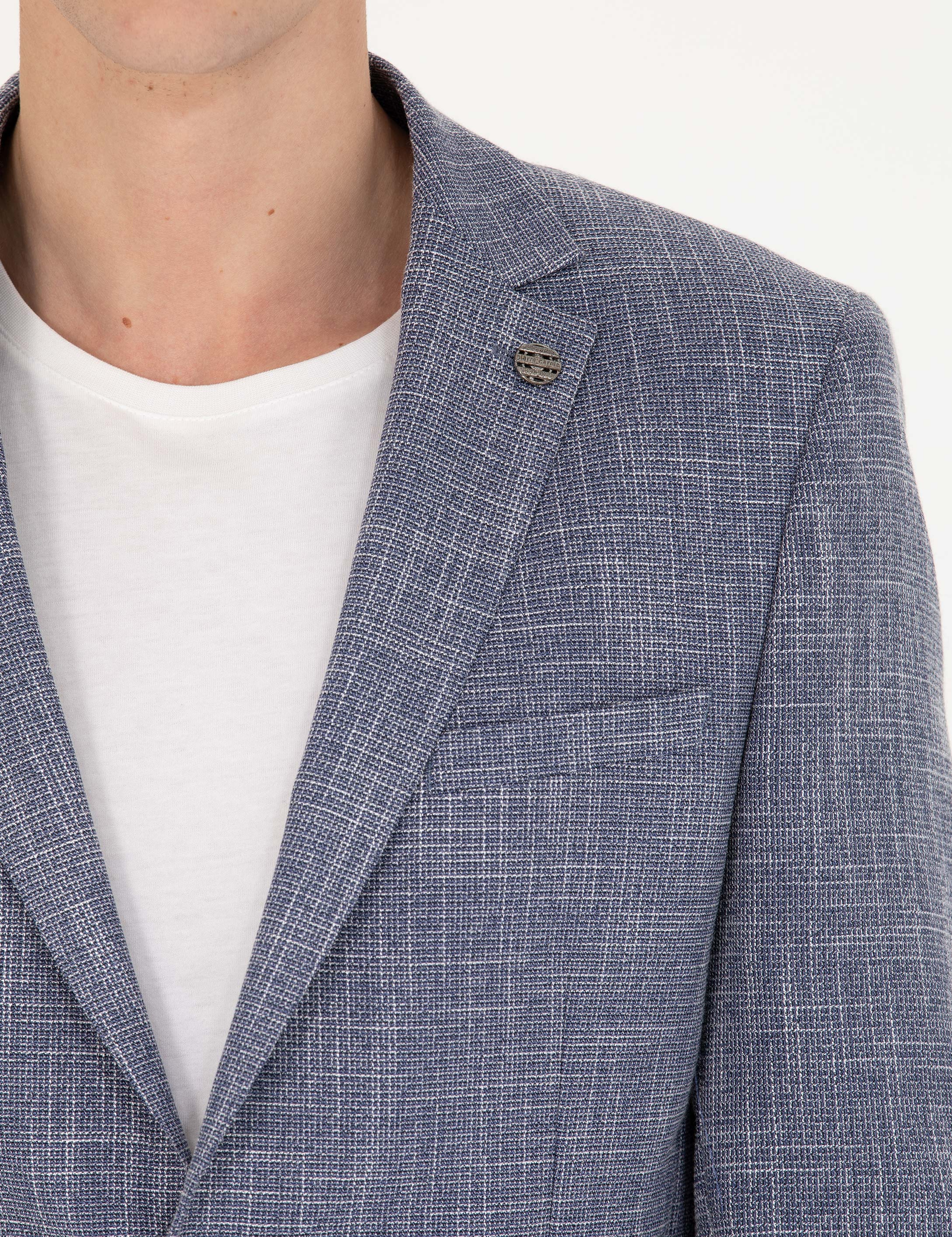 Koyu Mavi Ekstra Slim Fit Blazer Spor Ceket