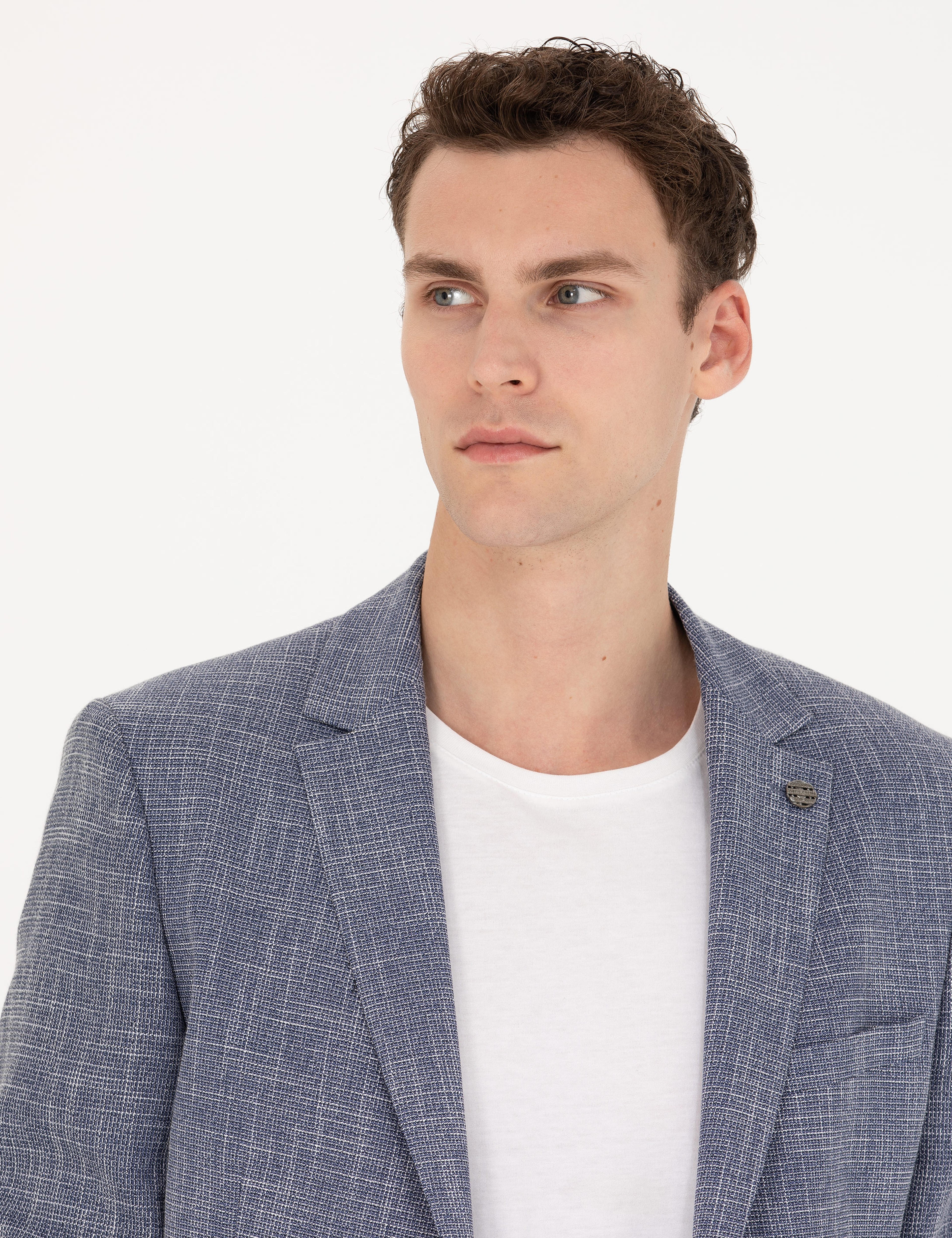 Koyu Mavi Ekstra Slim Fit Blazer Spor Ceket