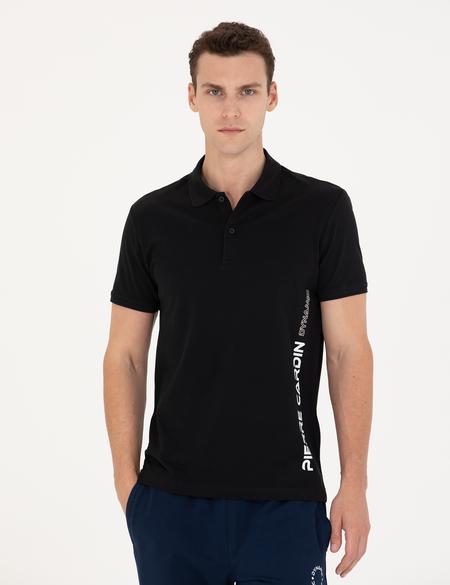 Siyah Slim Fit Polo Yaka Tişört - 50273571019