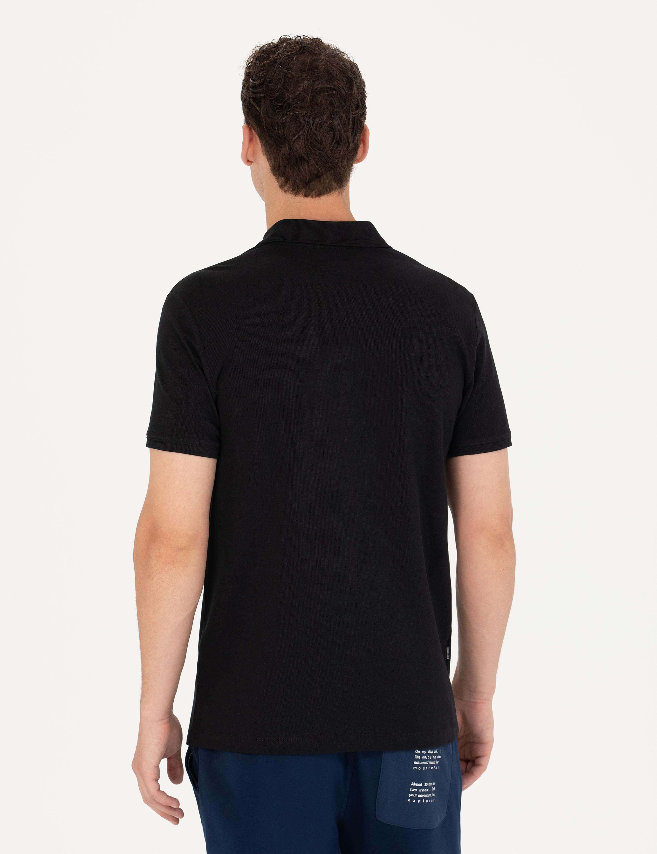 Siyah Slim Fit Polo Yaka Tişört