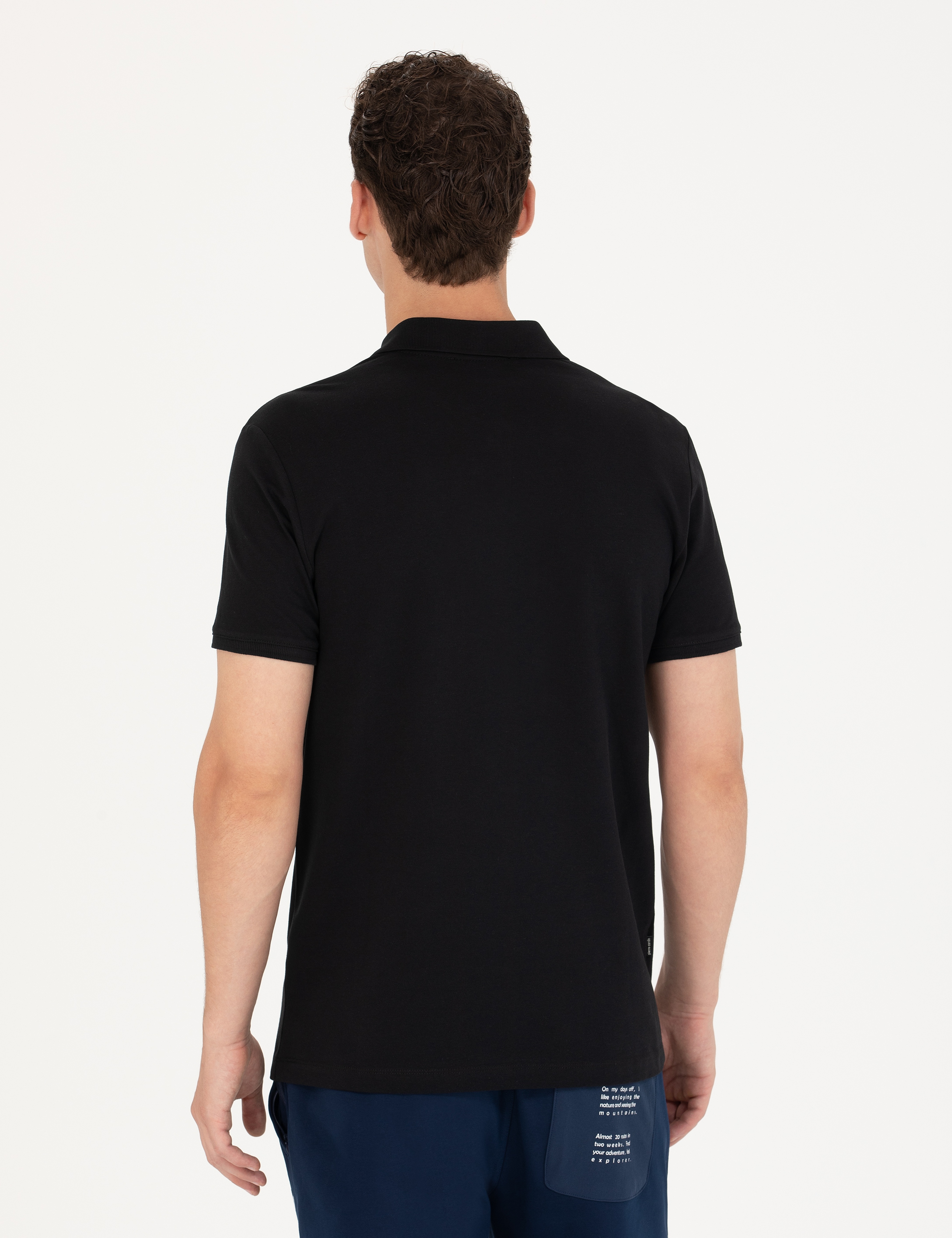 Siyah Slim Fit Polo Yaka Tişört