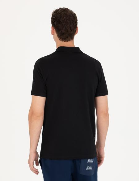 Siyah Slim Fit Polo Yaka Tişört - 50273571019