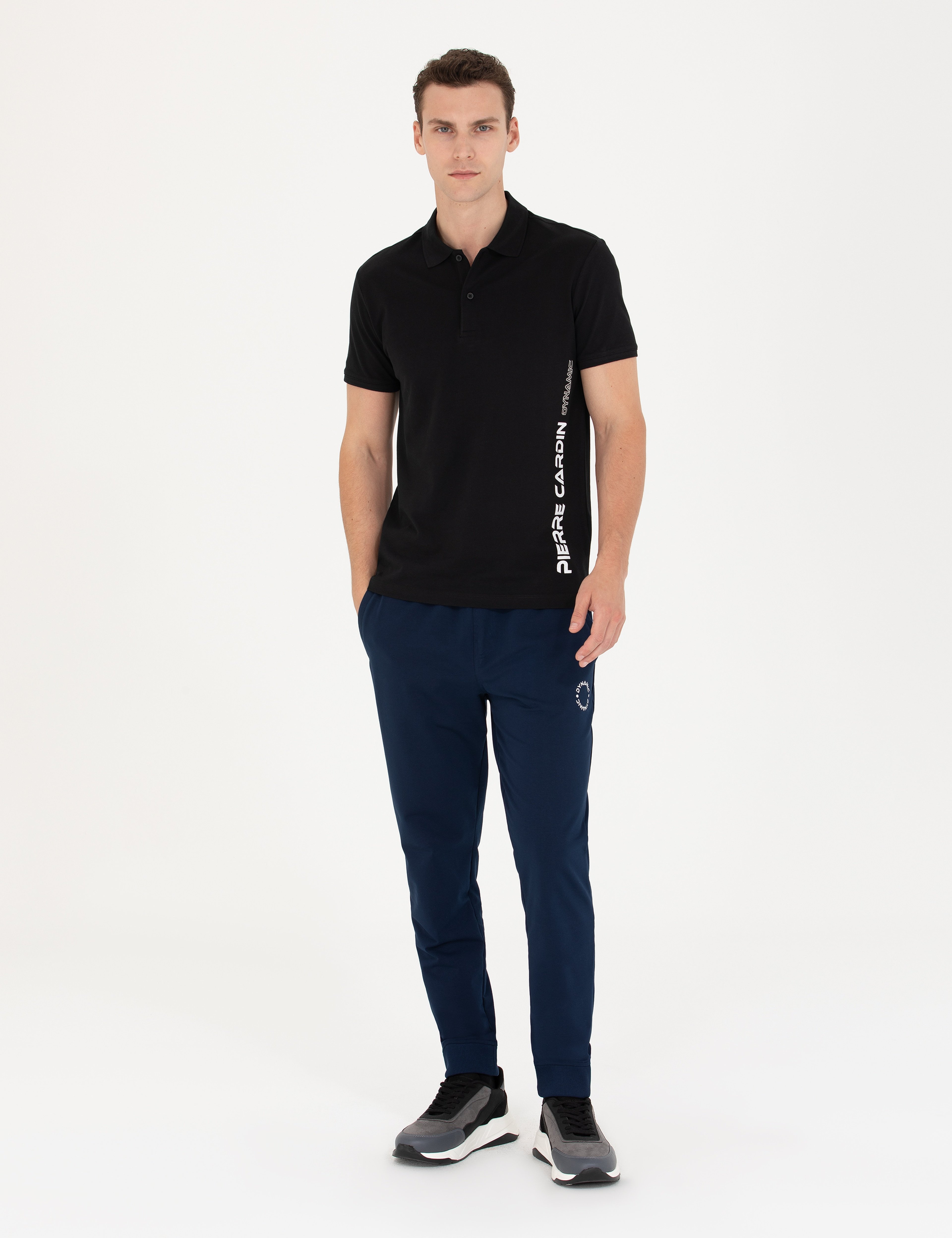 Siyah Slim Fit Polo Yaka Tişört - Image 4