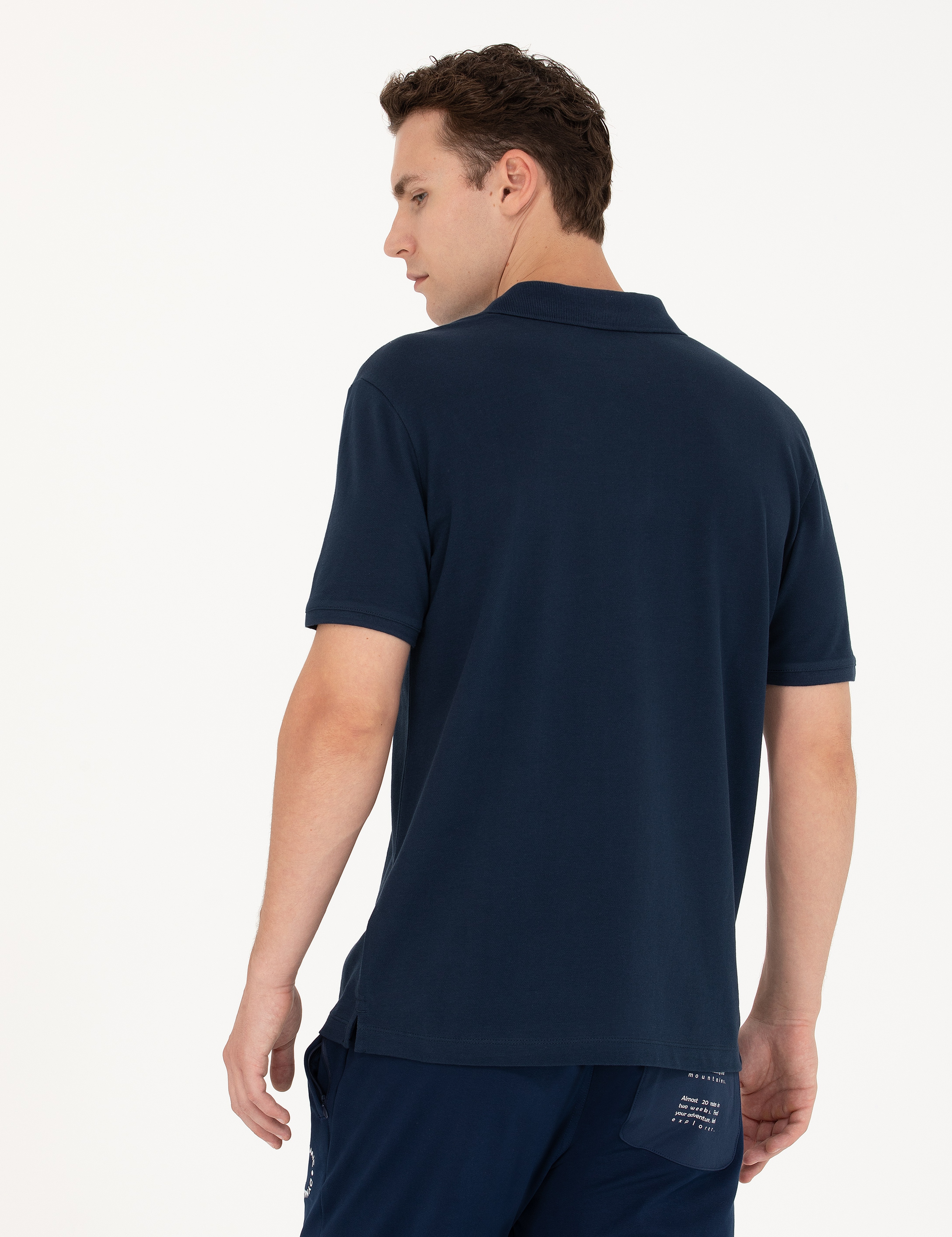 Lacivert Slim Fit Polo Yaka Tişört - Image 5