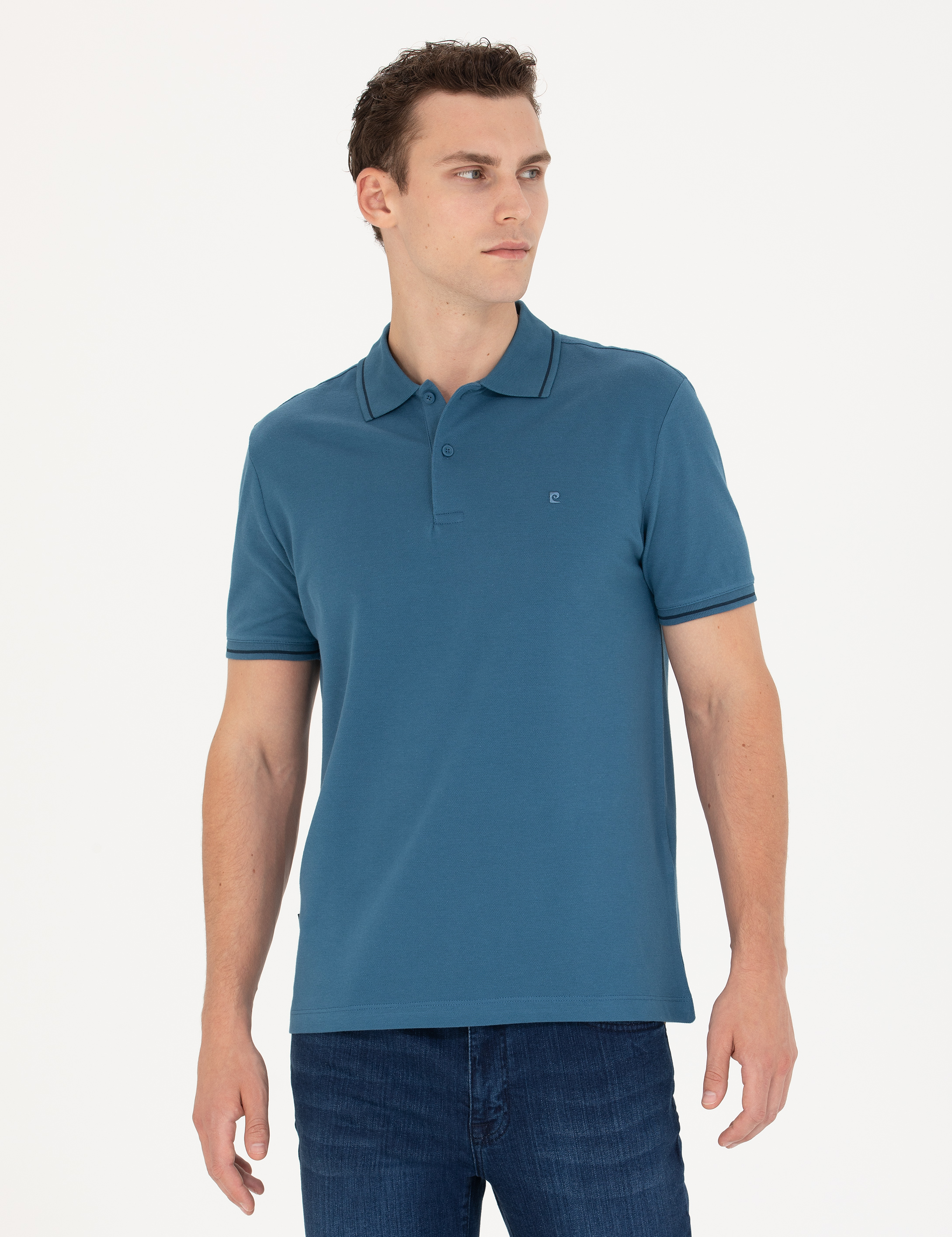 Pierre Cardin İndigo Slim Fit Polo Yaka Basic Tişört görsel 3