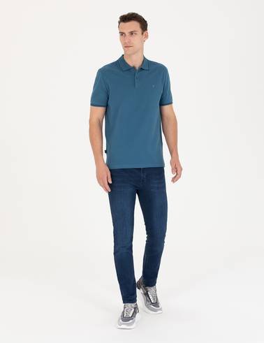 İndigo Slim Fit Polo Yaka Basic Tişört