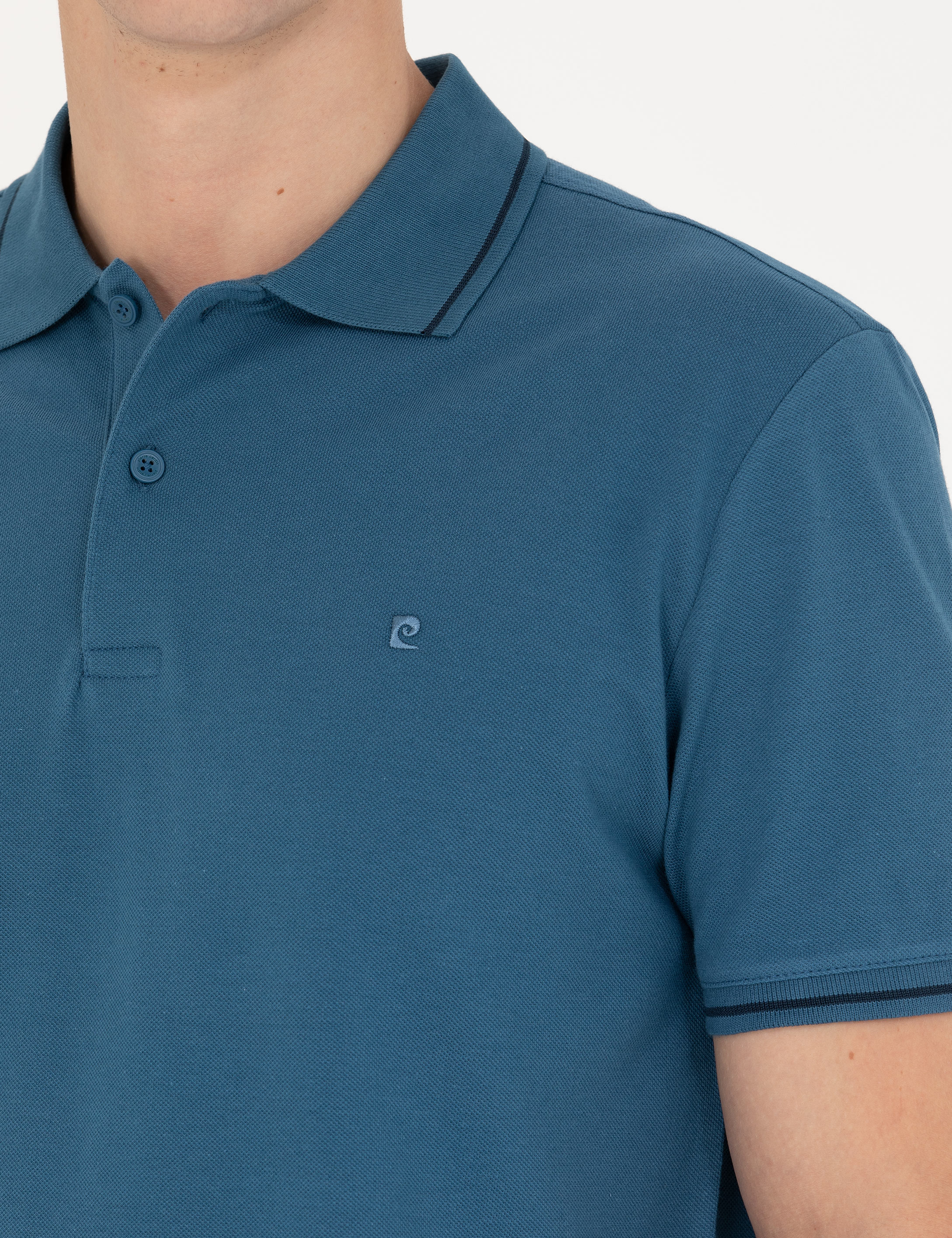 Pierre Cardin İndigo Slim Fit Polo Yaka Basic Tişört görsel 7