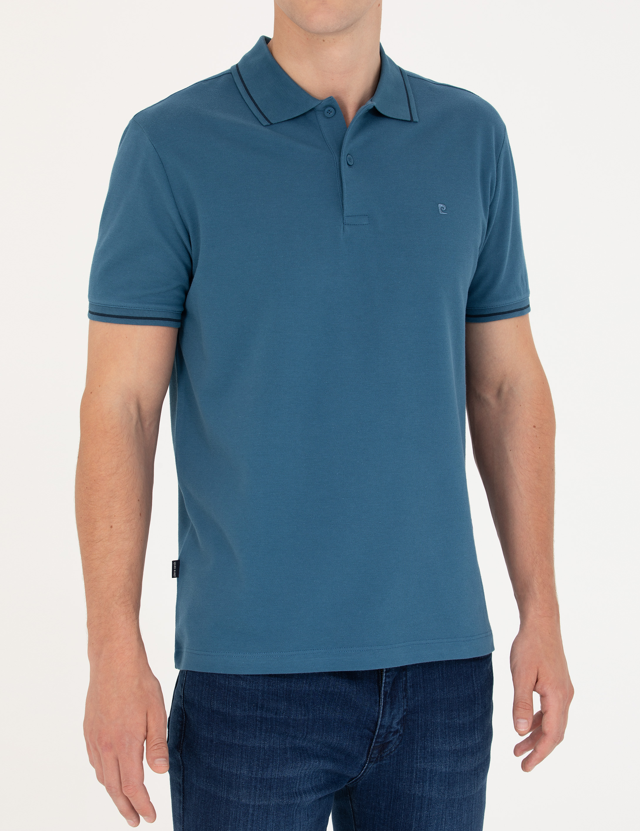Pierre Cardin İndigo Slim Fit Polo Yaka Basic Tişört görsel 6
