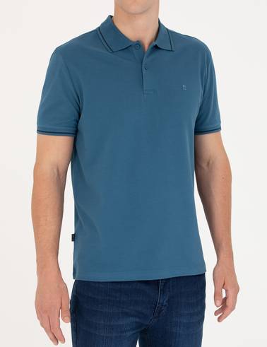 İndigo Slim Fit Polo Yaka Basic Tişört