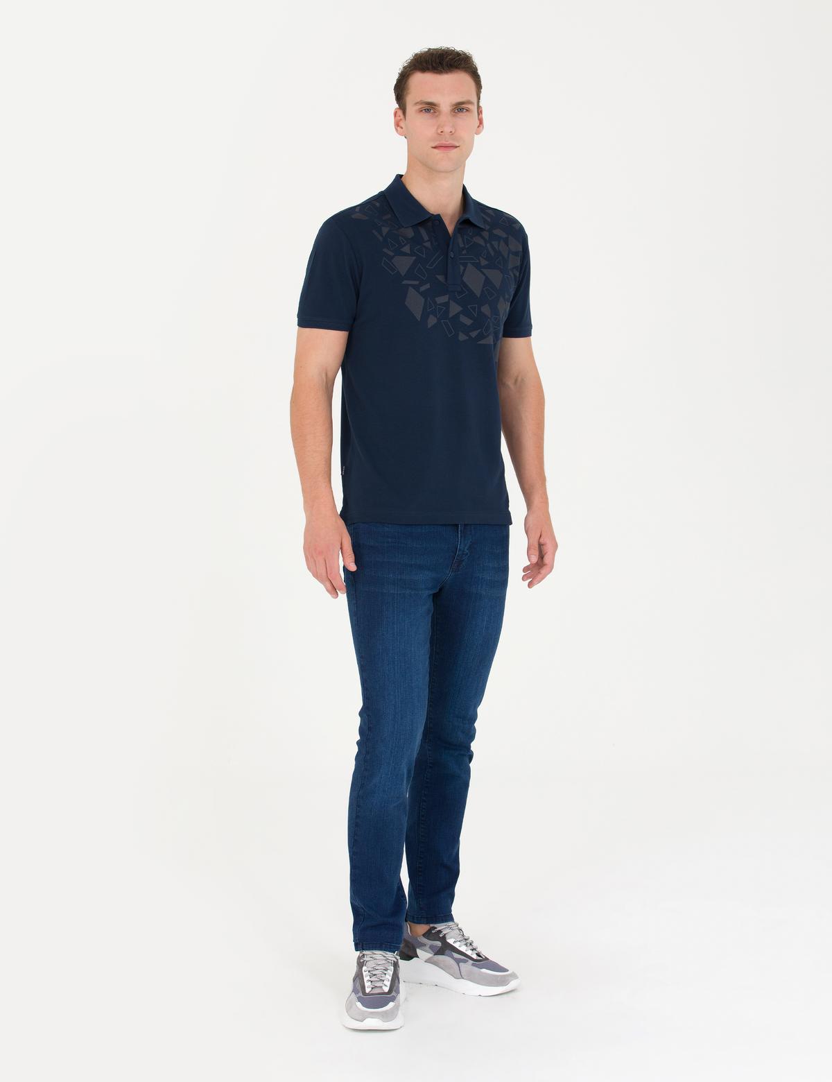 Lacivert Slim Fit Polo Yaka Tişört - 50273573010