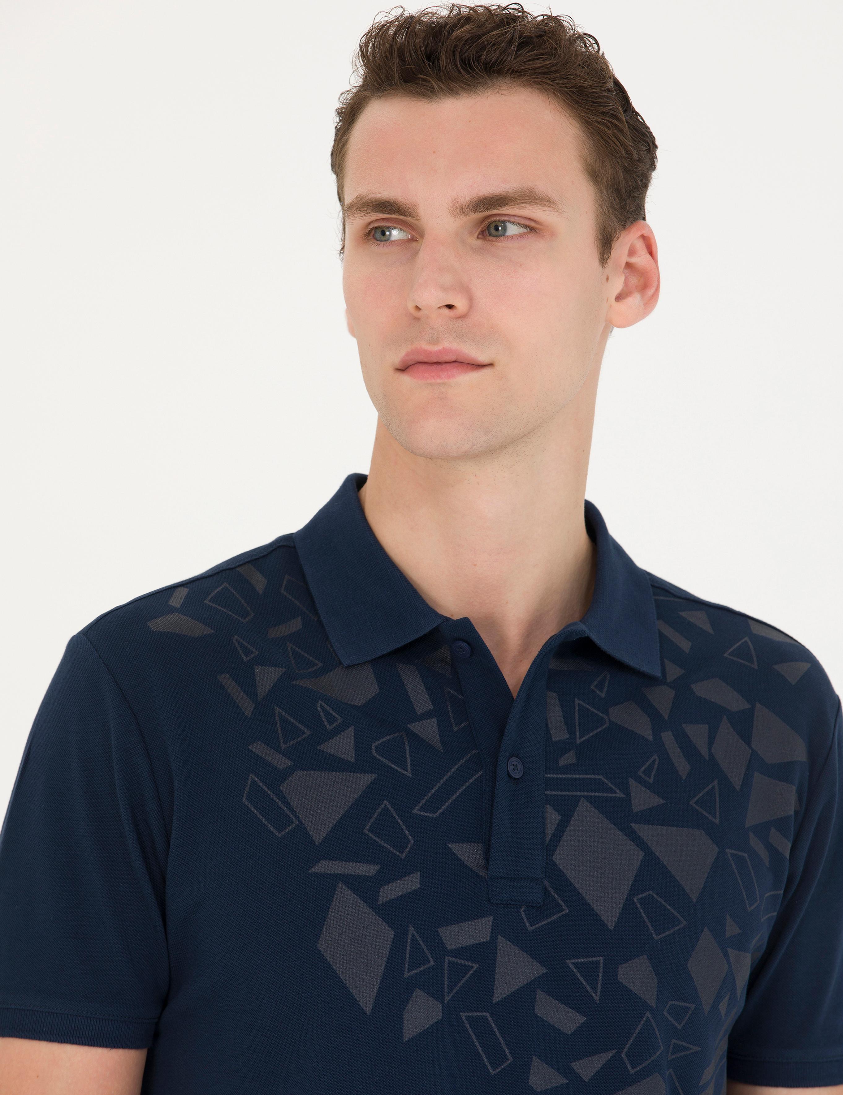 Lacivert Slim Fit Polo Yaka Tişört