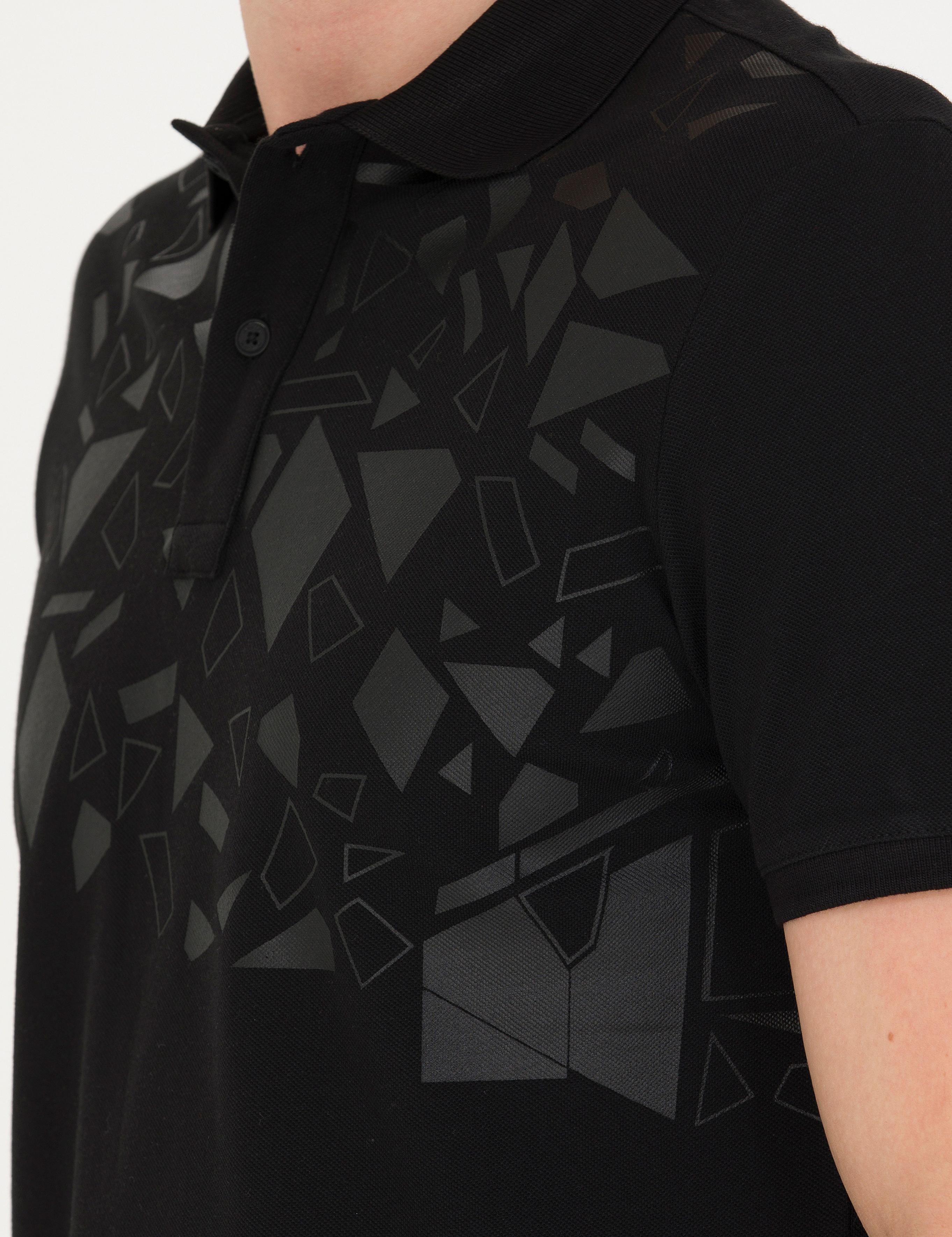 Siyah Slim Fit Polo Yaka Tişört