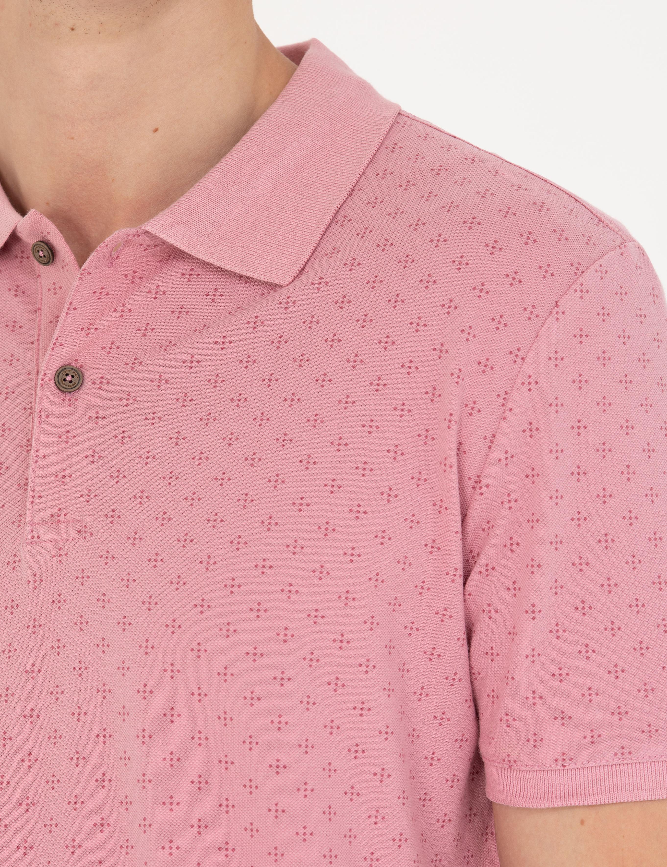 Pembe Slim Fit Polo Yaka Tişört