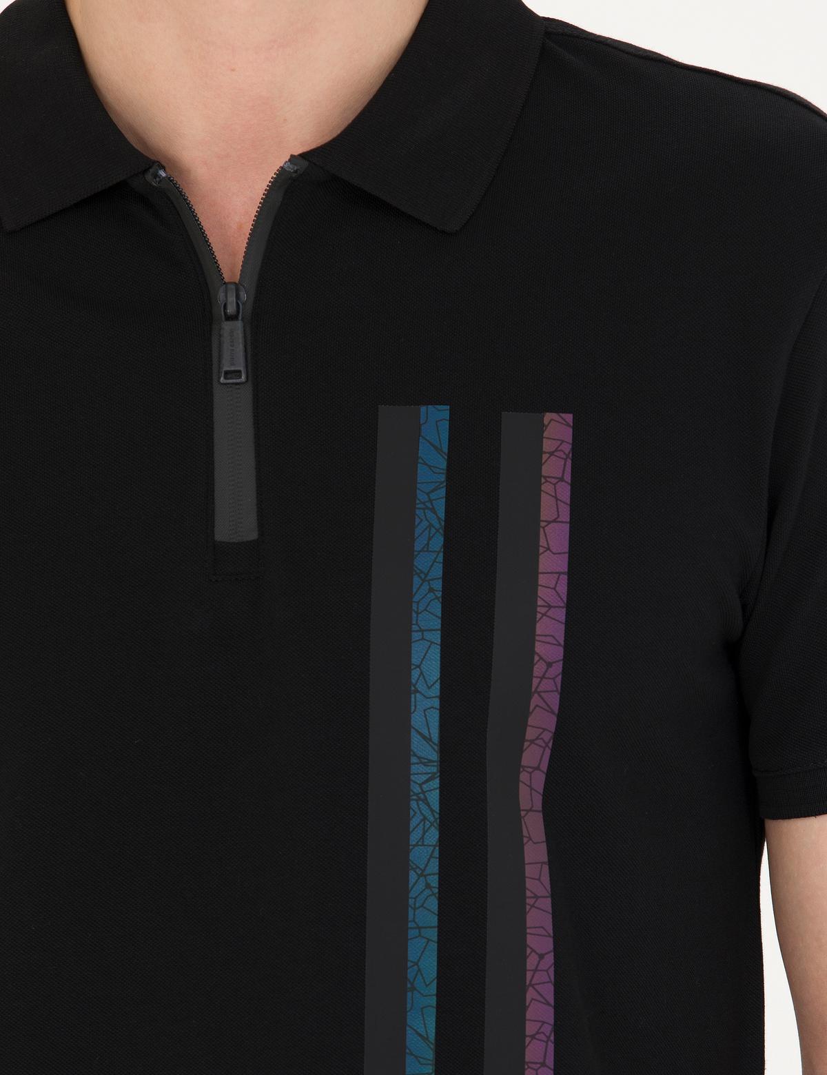 Siyah Slim Fit Tişört - 50264744038