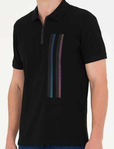 Siyah Slim Fit Tişört - 50264744038