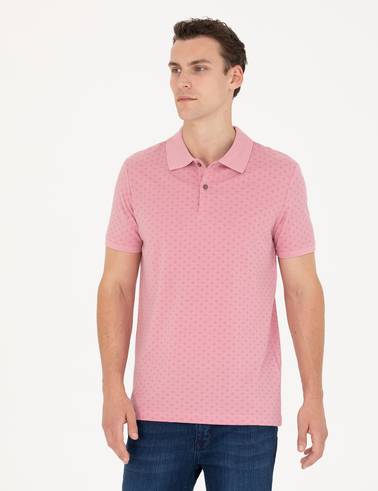 Pembe Slim Fit Polo Yaka Tişört