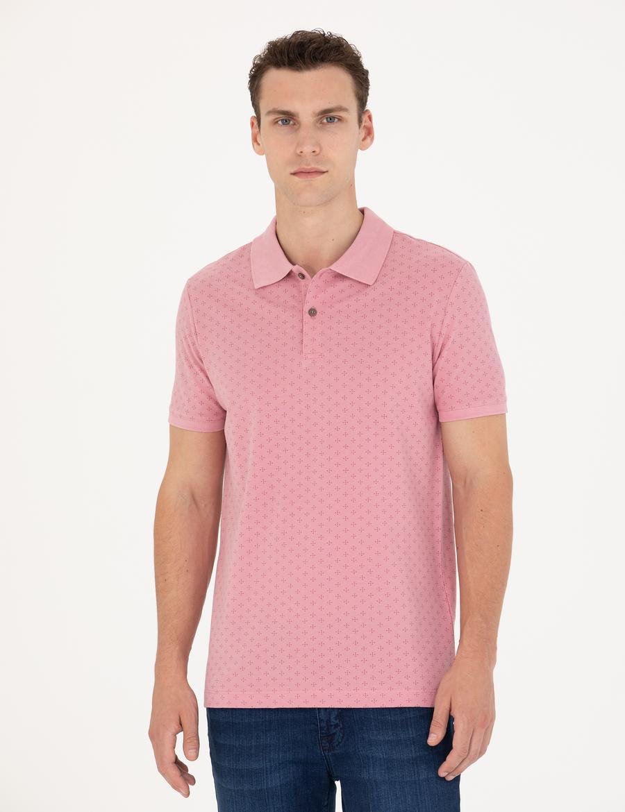 Pembe Slim Fit Polo Yaka Tişört