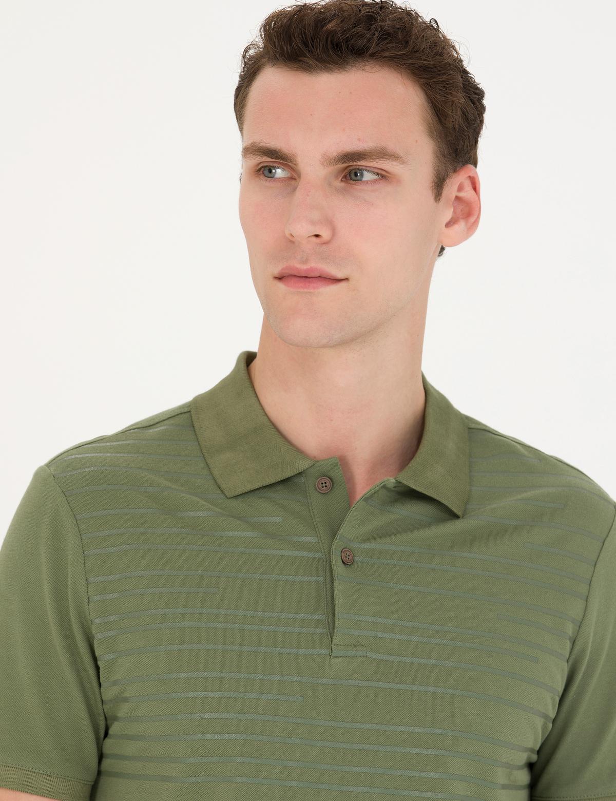 Haki Slim Fit Polo Yaka Tişört - 50275708033