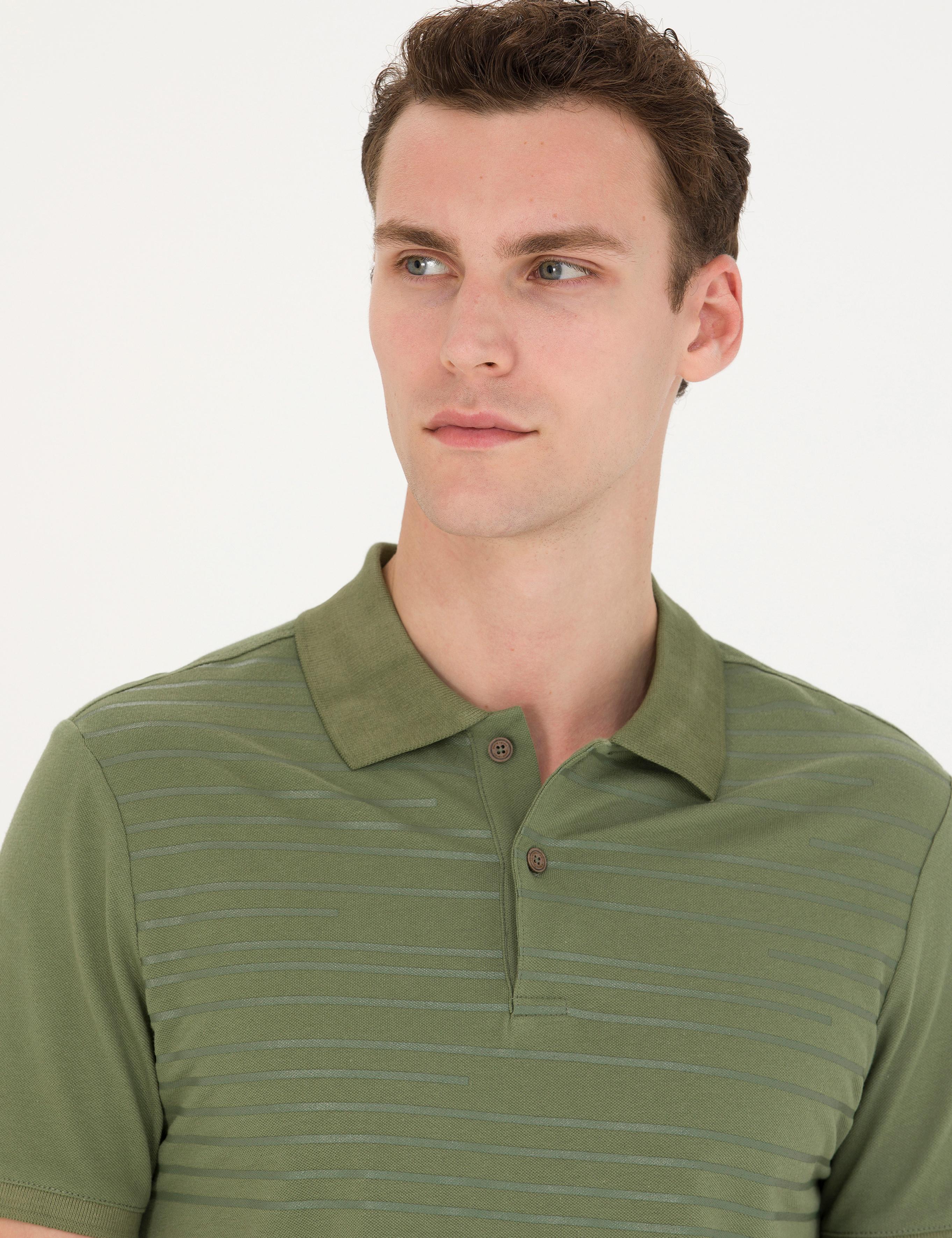 Haki Slim Fit Polo Yaka Tişört