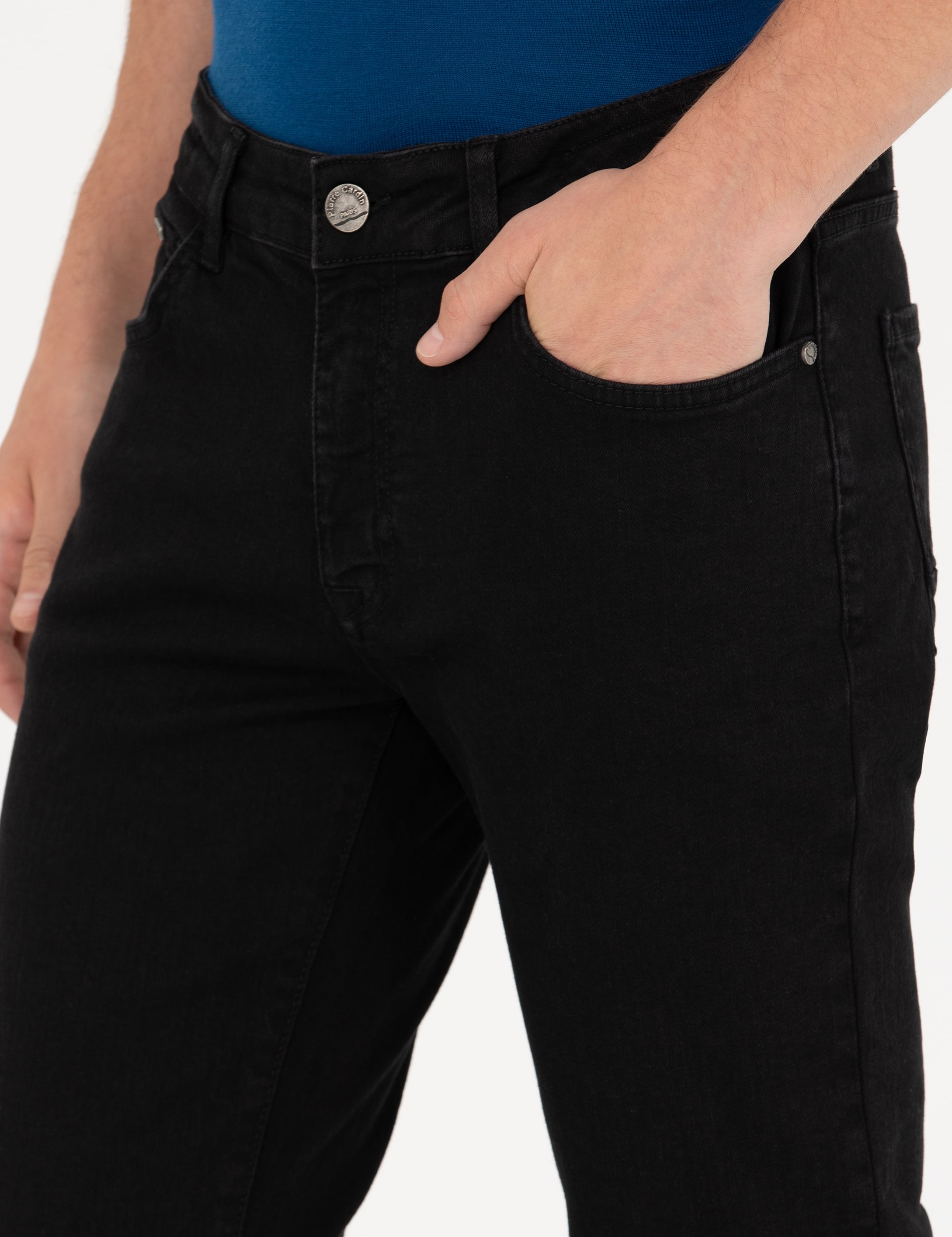 Siyah Straight Fit Jean Pantolon