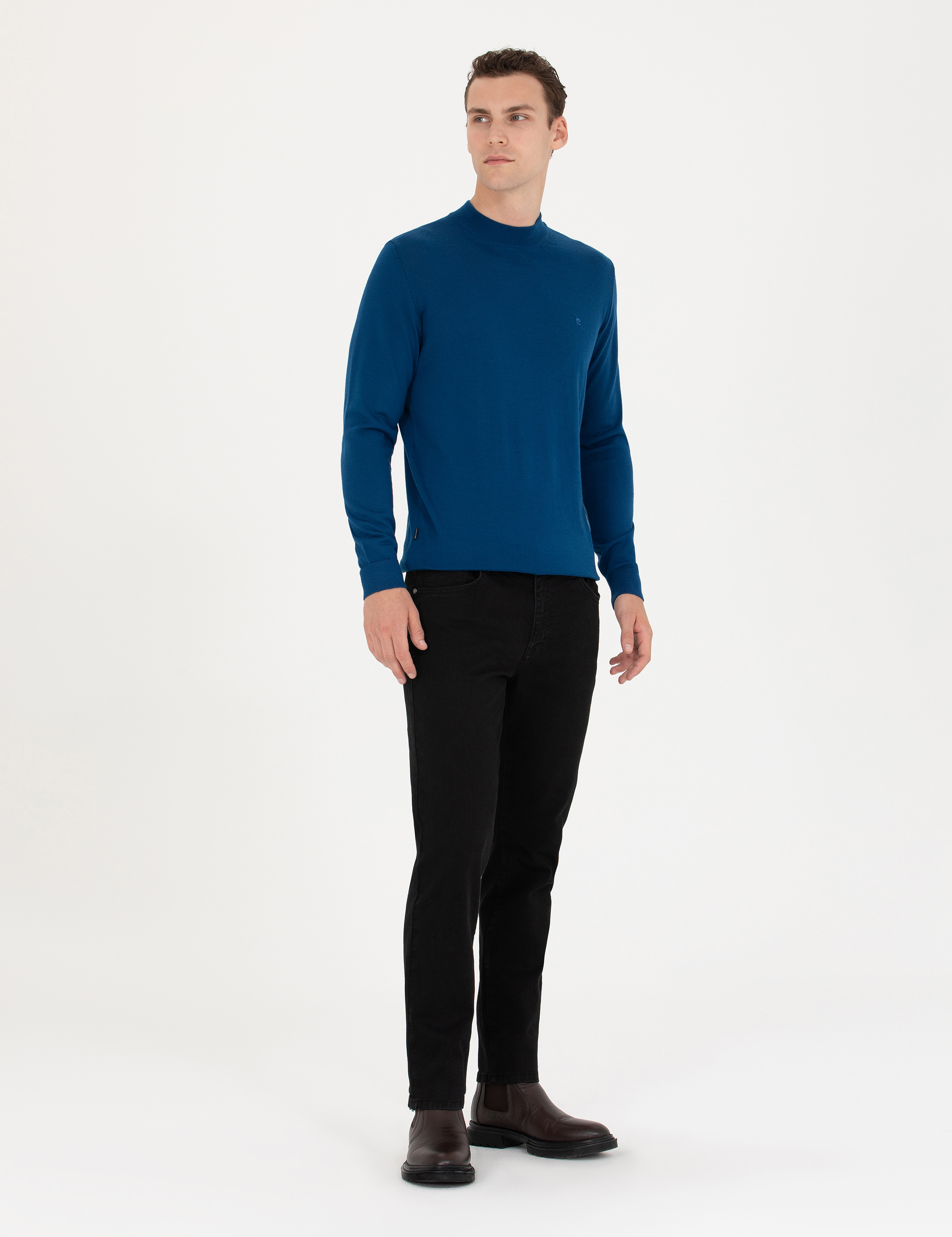 Siyah Straight Fit Jean Pantolon - Image 3