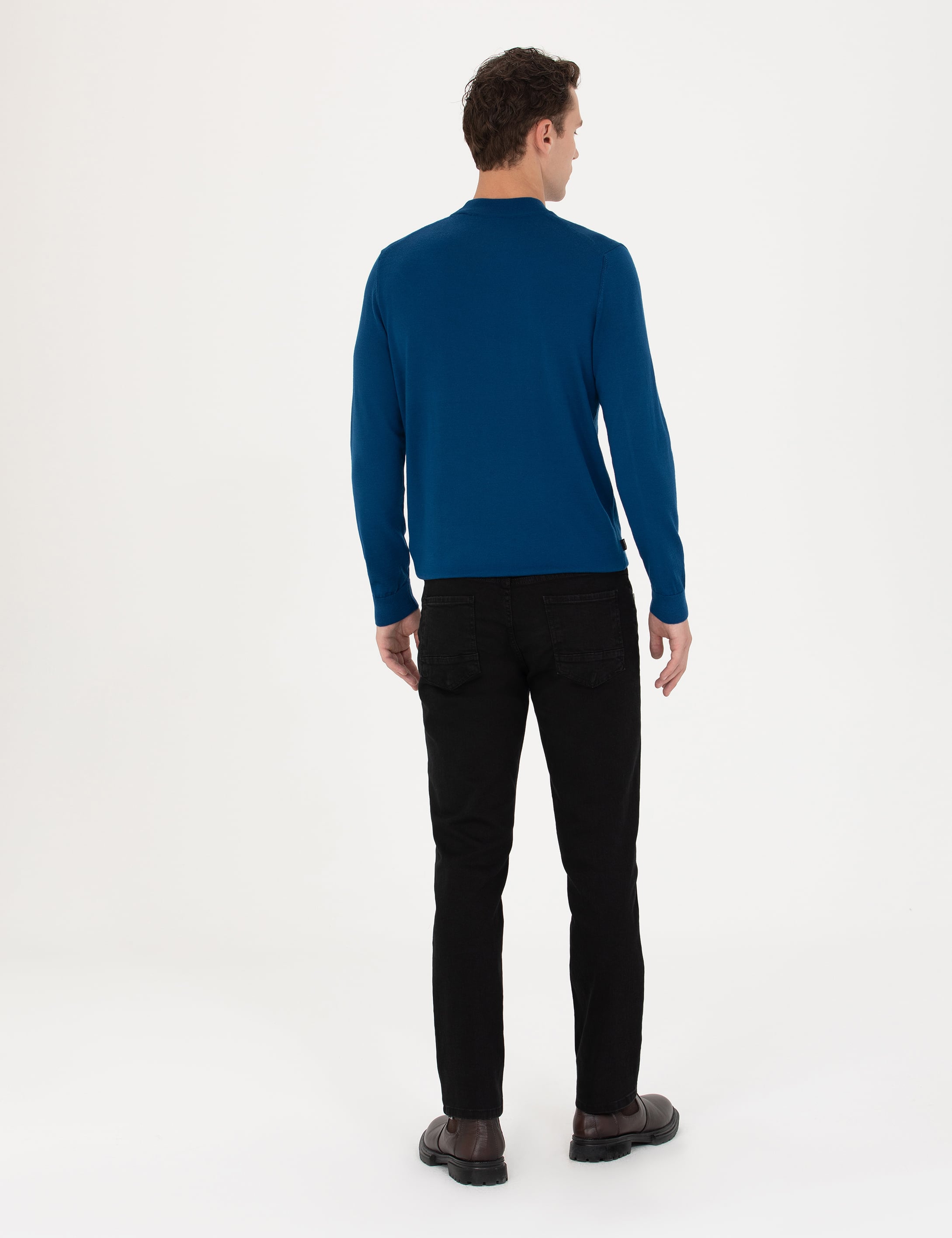 Siyah Straight Fit Jean Pantolon