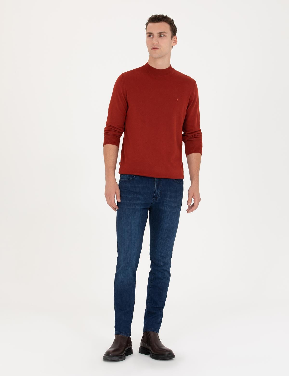 Lacivert Slim Fit Jean Pantolon