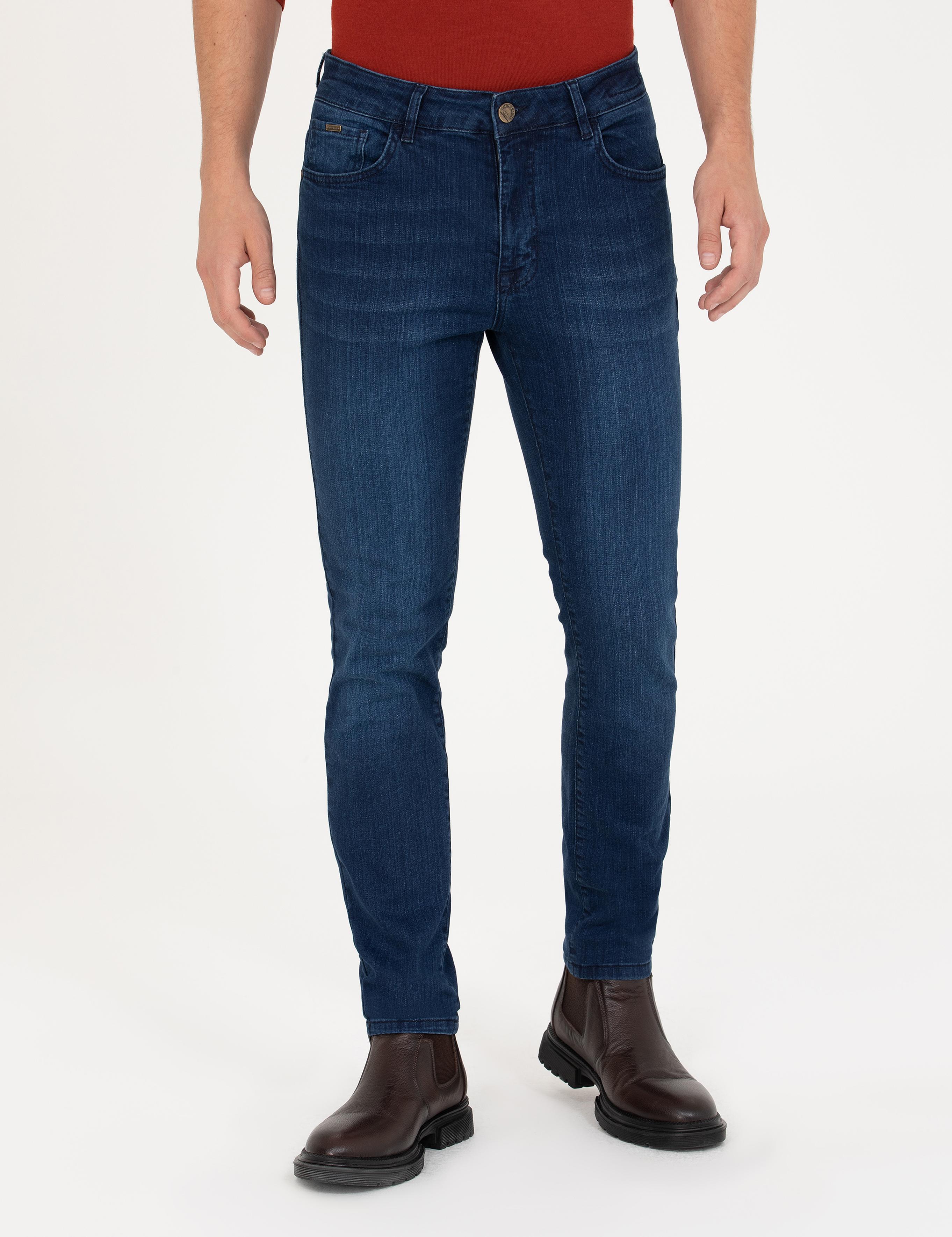 Lacivert Slim Fit Jean Pantolon