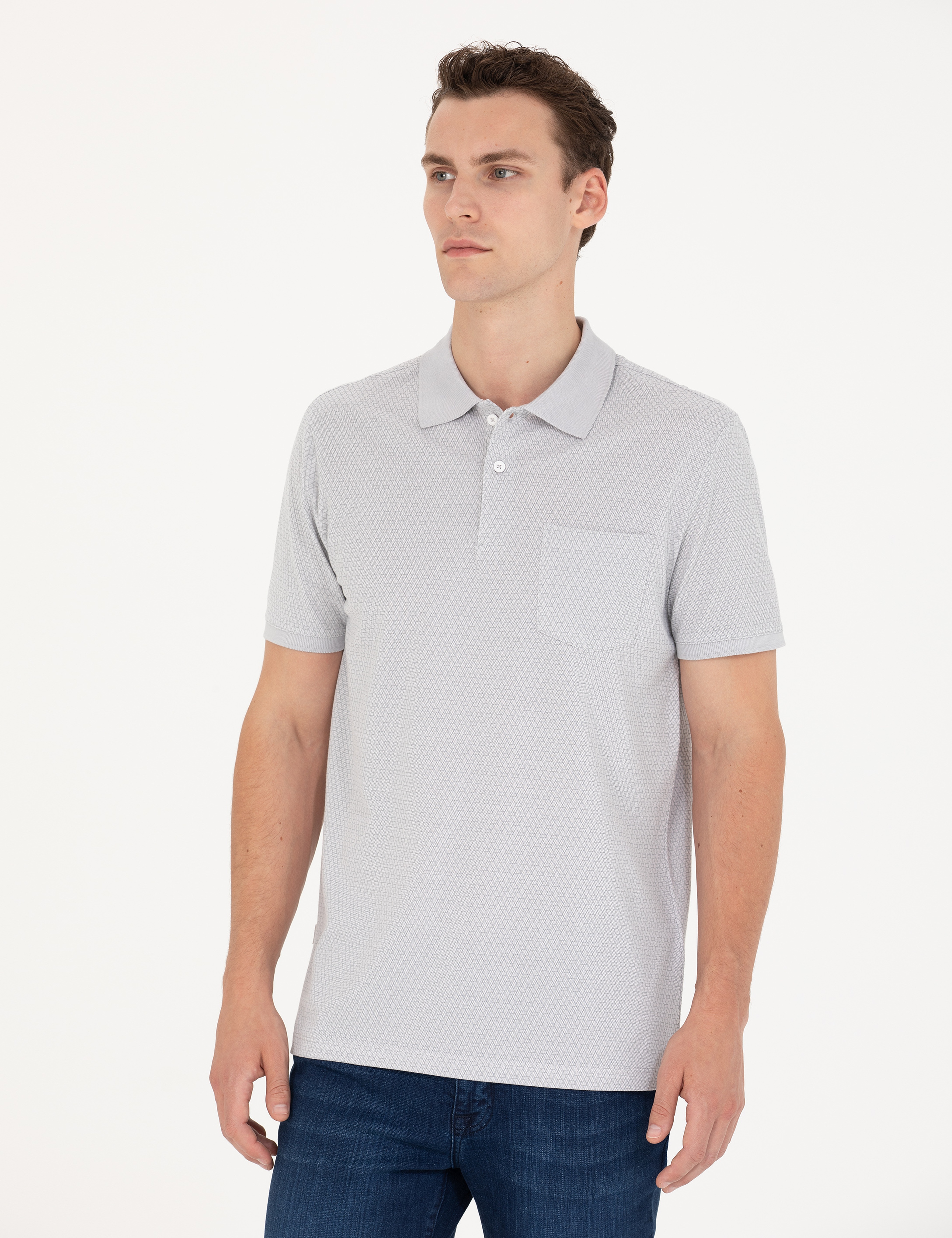 Gri Regular Fit Polo Yaka Tişört