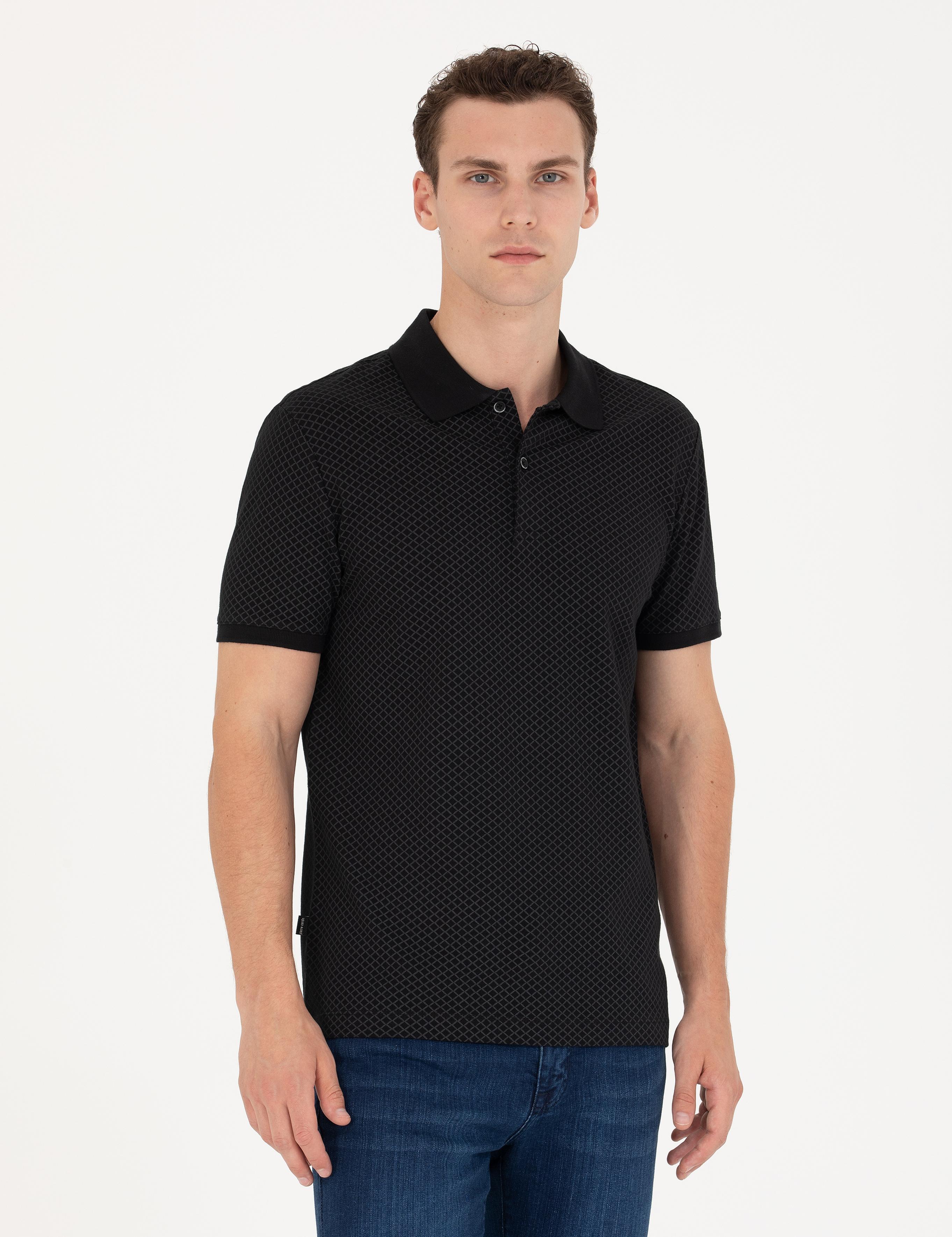 Siyah Slim Fit Polo Yaka Tişört