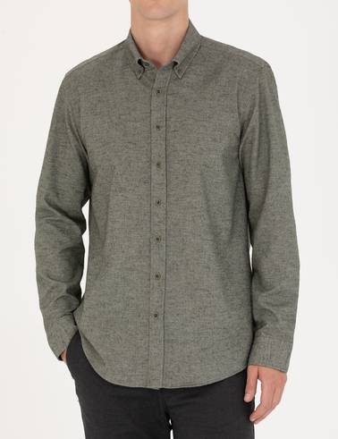 Yeşil Slim Fit Uzun Kollu Gömlek